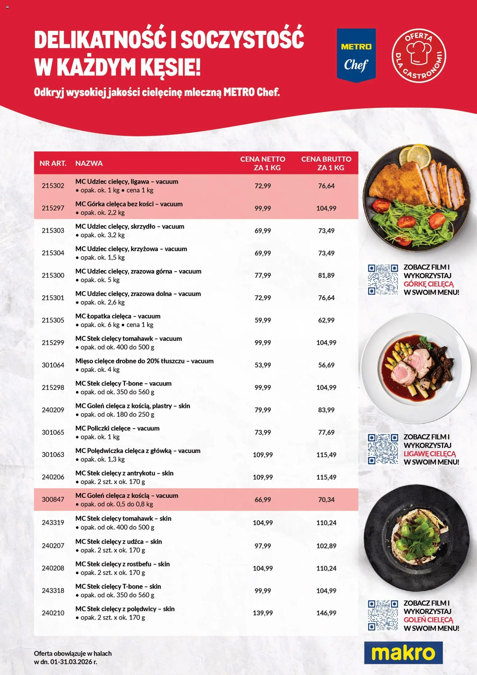 Makro gazetka - Cielęcina od 01.03.2026 | Strona: 1 | Produkty: Mięso, Stek cielęcy