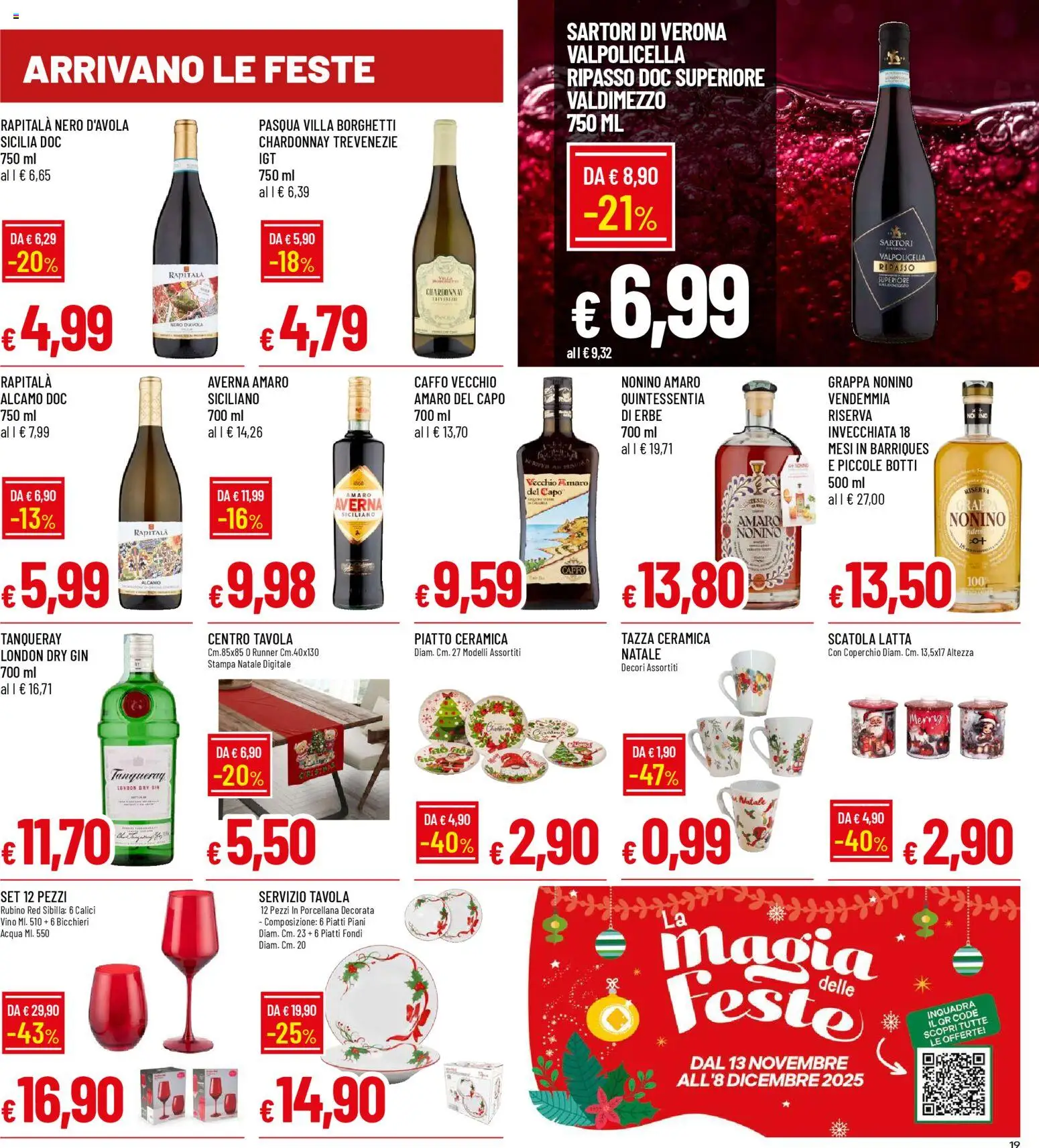 Volantino Galassia del 13.11.2025 | Pagina: 19 | Prodotti: Acqua, Piatto, Grappa, Amaro