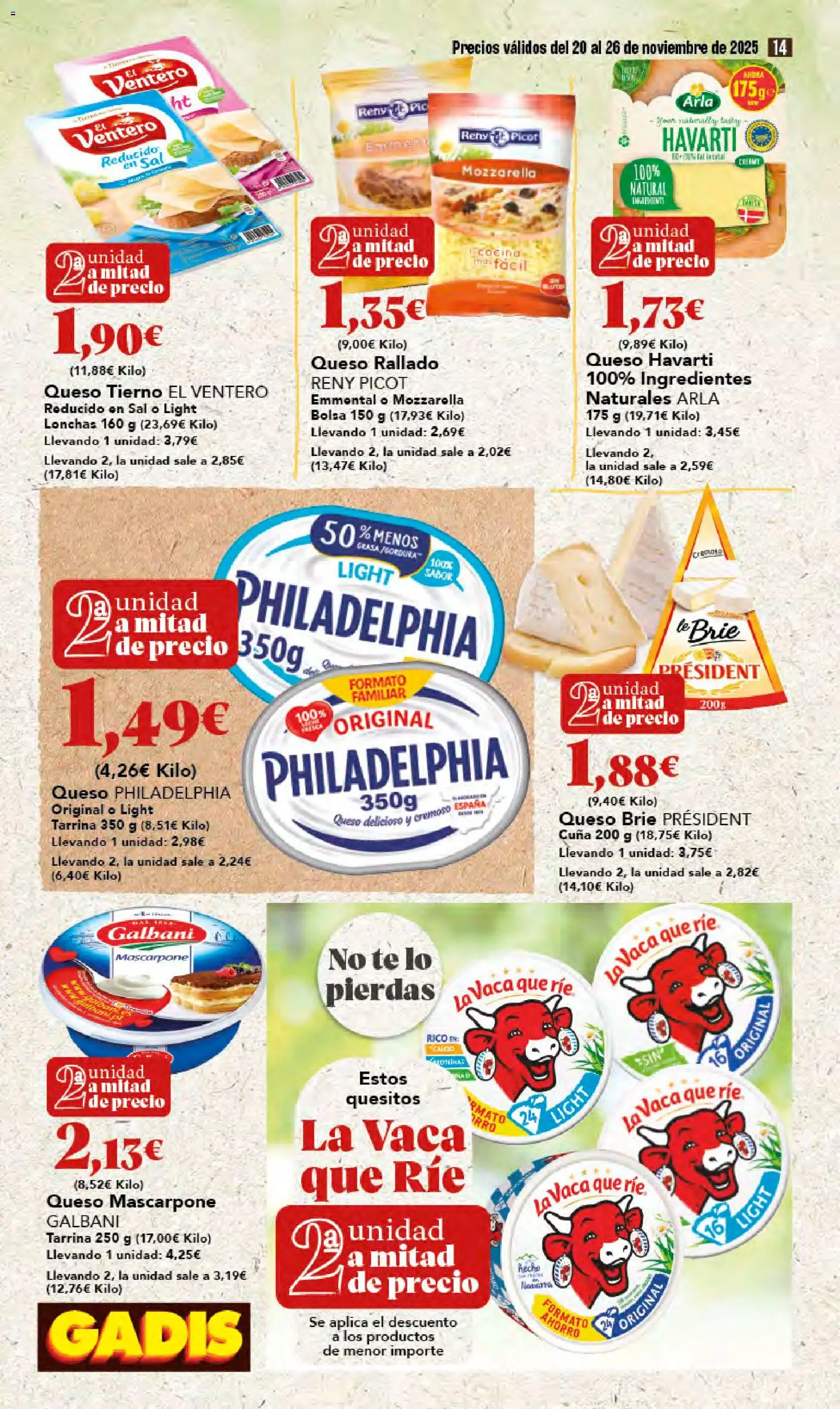Gadis - Black Friday │ válido desde el 20.11.2025 | Página: 14 | Productos: Κρεμάστρα, Queso, Queso rallado, Té