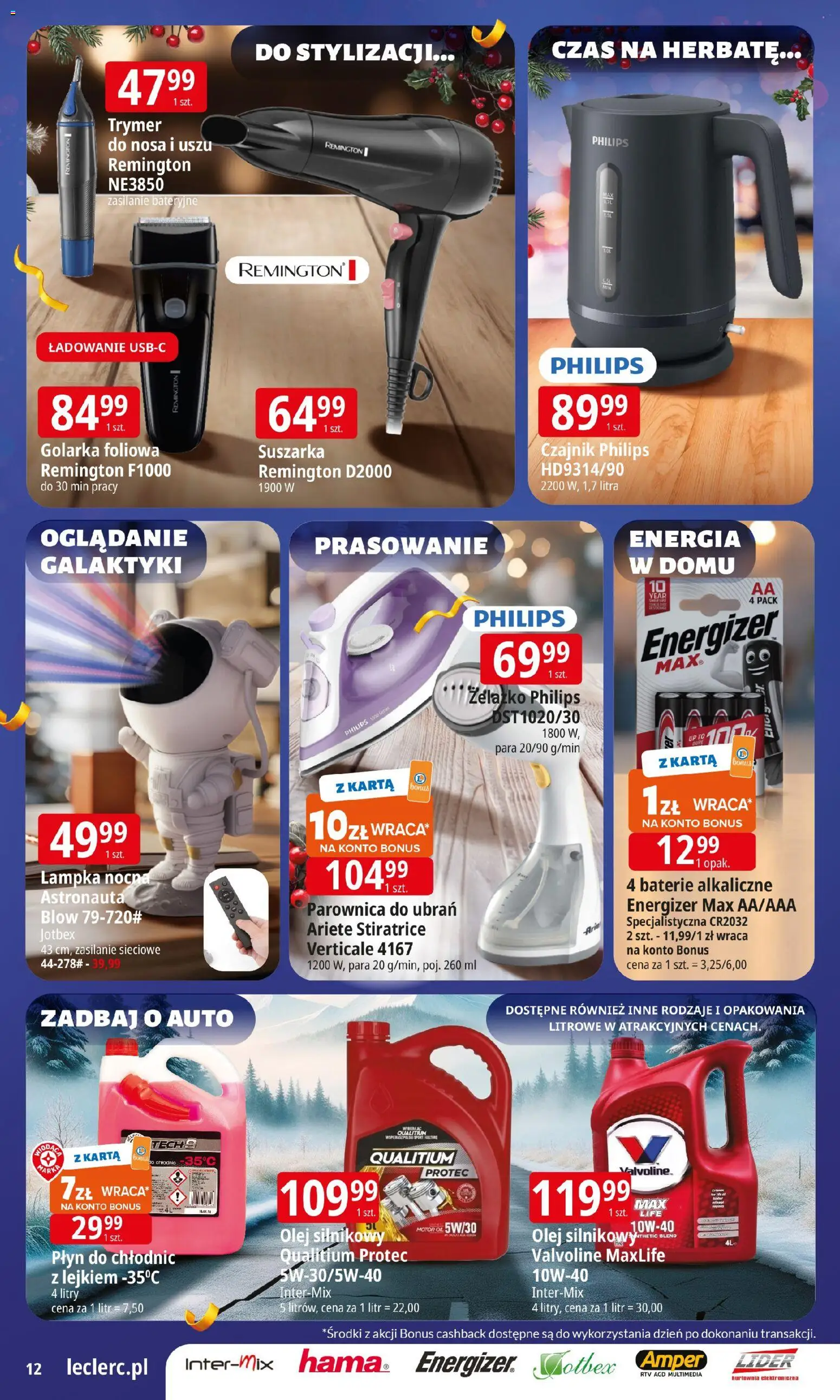 E.Leclerc Gazetka - Zielona Góra prezenty od 02.12.2025 | Strona: 14 | Produkty: Suszarka, Baterie, Golarka, Parownica