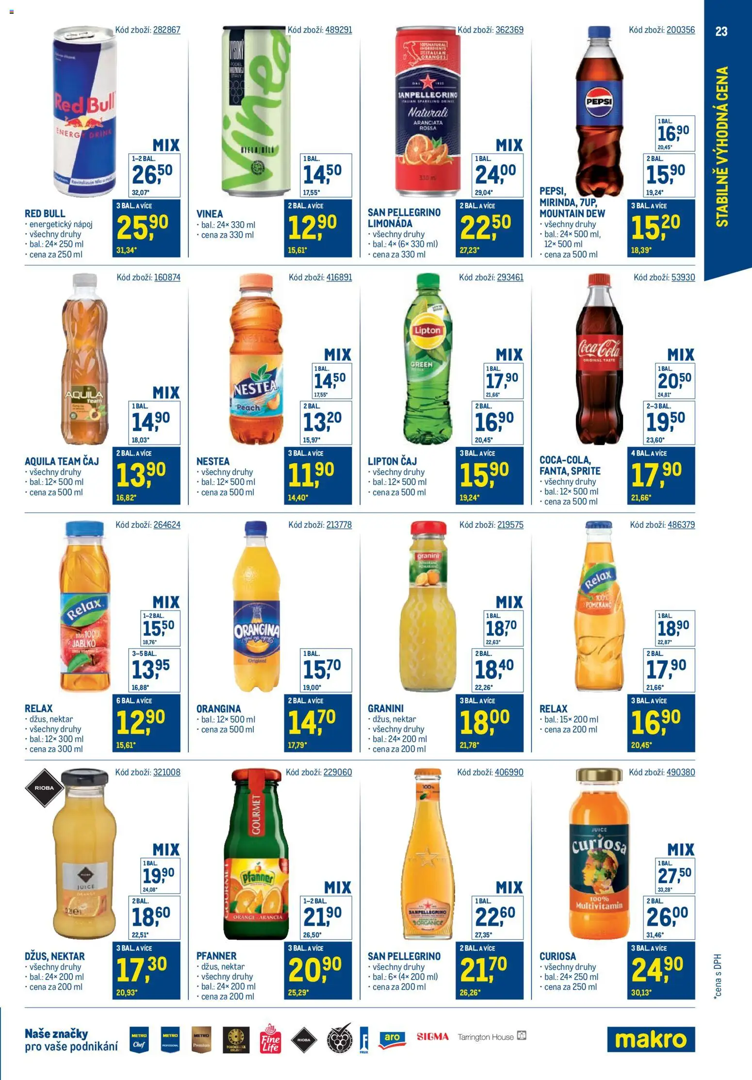 Makro leták - Stabilně výhodná cena – gastronomie od 24.09.2025 | Strana: 23 | Produkty: Gourmet, Nestea, Mountain Dew, Energy drink