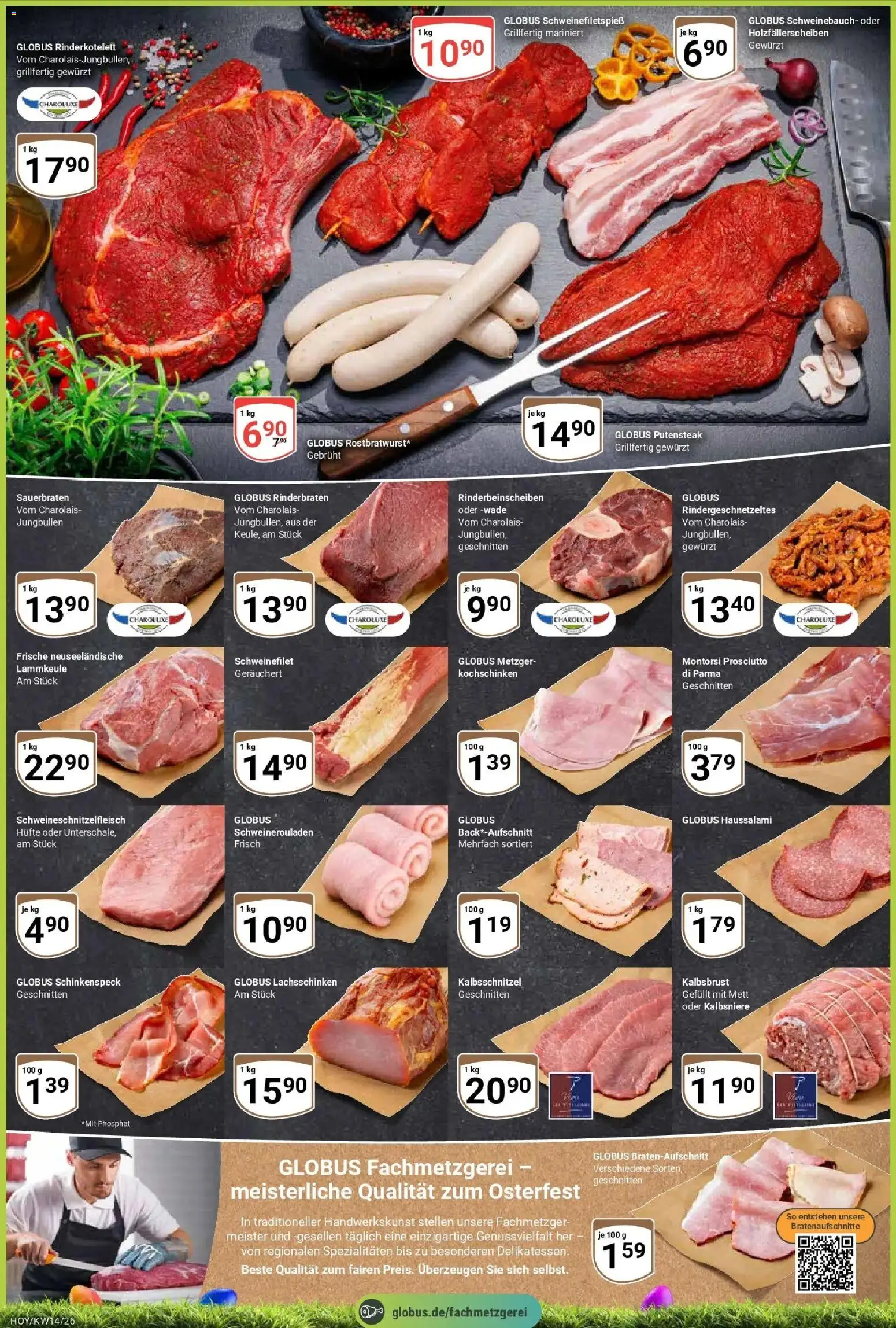 Globus prospekt Hoyerswerda	 – gültig ab 30.03.2026 | Seite: 2 | Produkte: Rinderbraten, Lammkeule, Schweinebauch, Schweinefilet