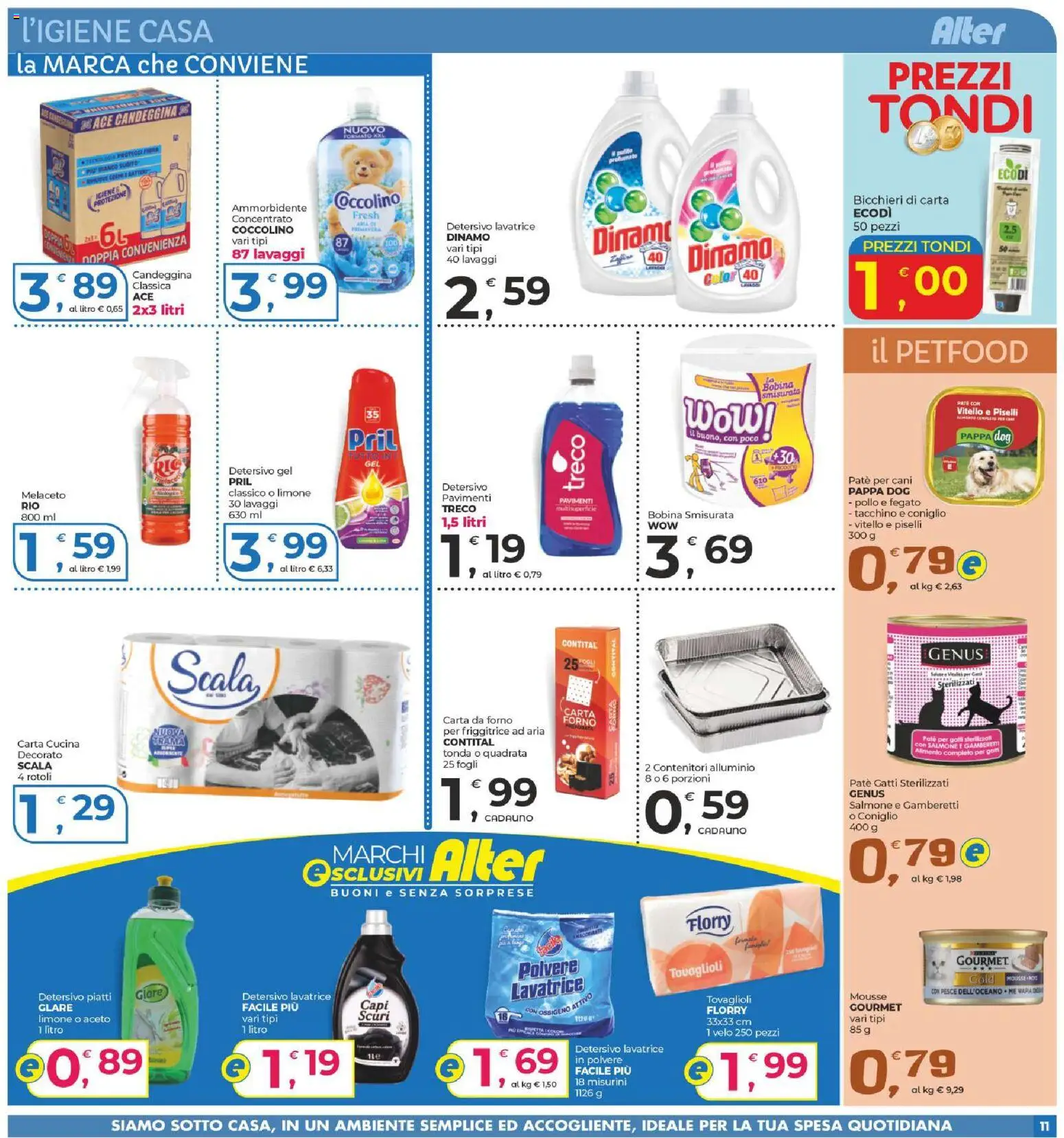 Volantino Alter Discount del 22.04.2026 | Pagina: 11 | Prodotti: Ammorbidente, Aceto, Scala, Gamberetti