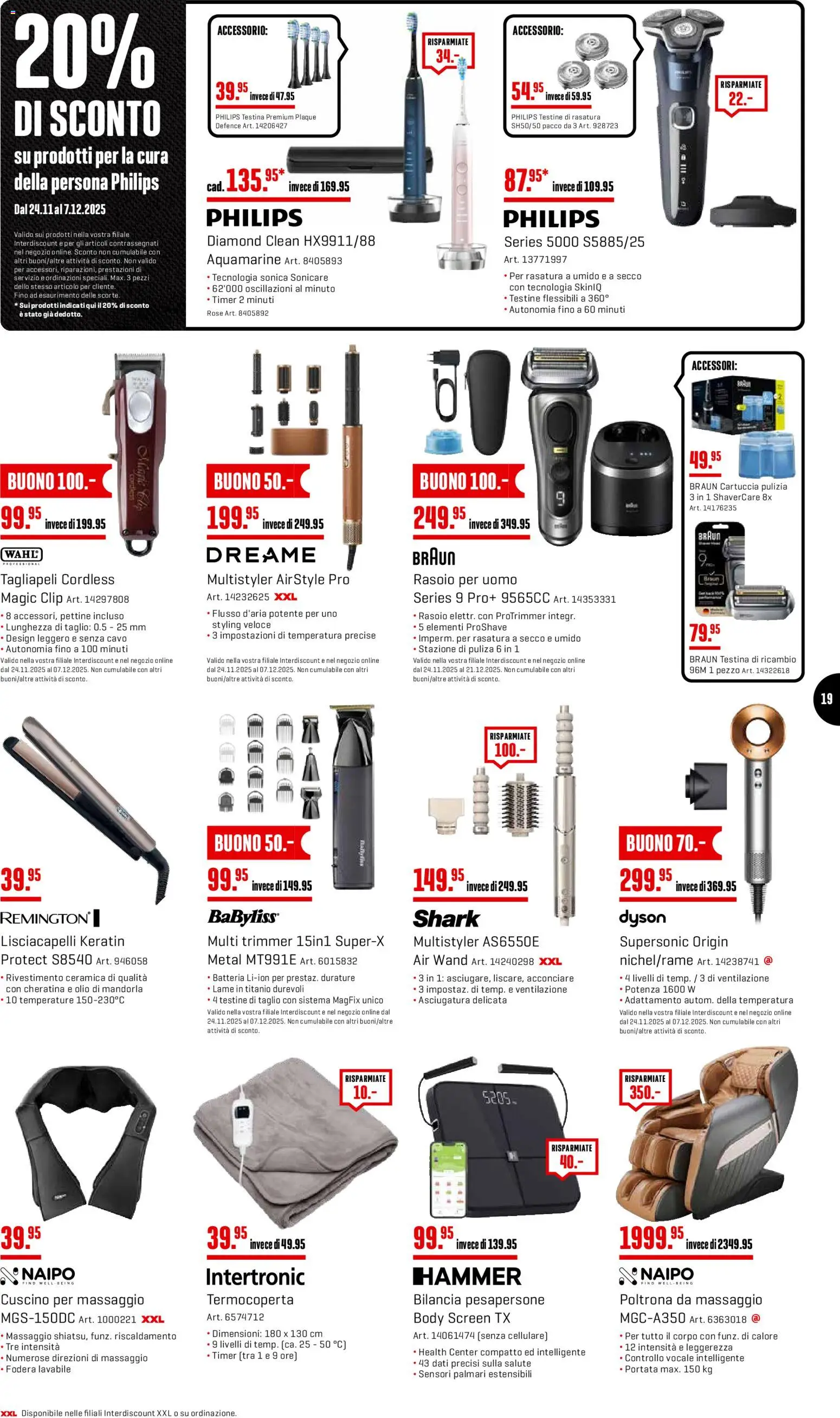 Interdiscount Black Friday IT – gültig ab 24.11.2025 | Seite: 19 | Produkte: Philips, Dyson