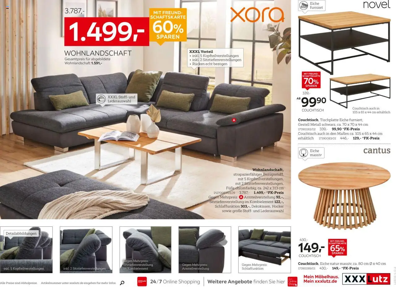 XXXL Lutz Nr. 1 beim Preis - gültig ab dem 18.08.2025 | Seite: 7 | Produkte: Wohnlandschaft, Hocker, Couchtisch