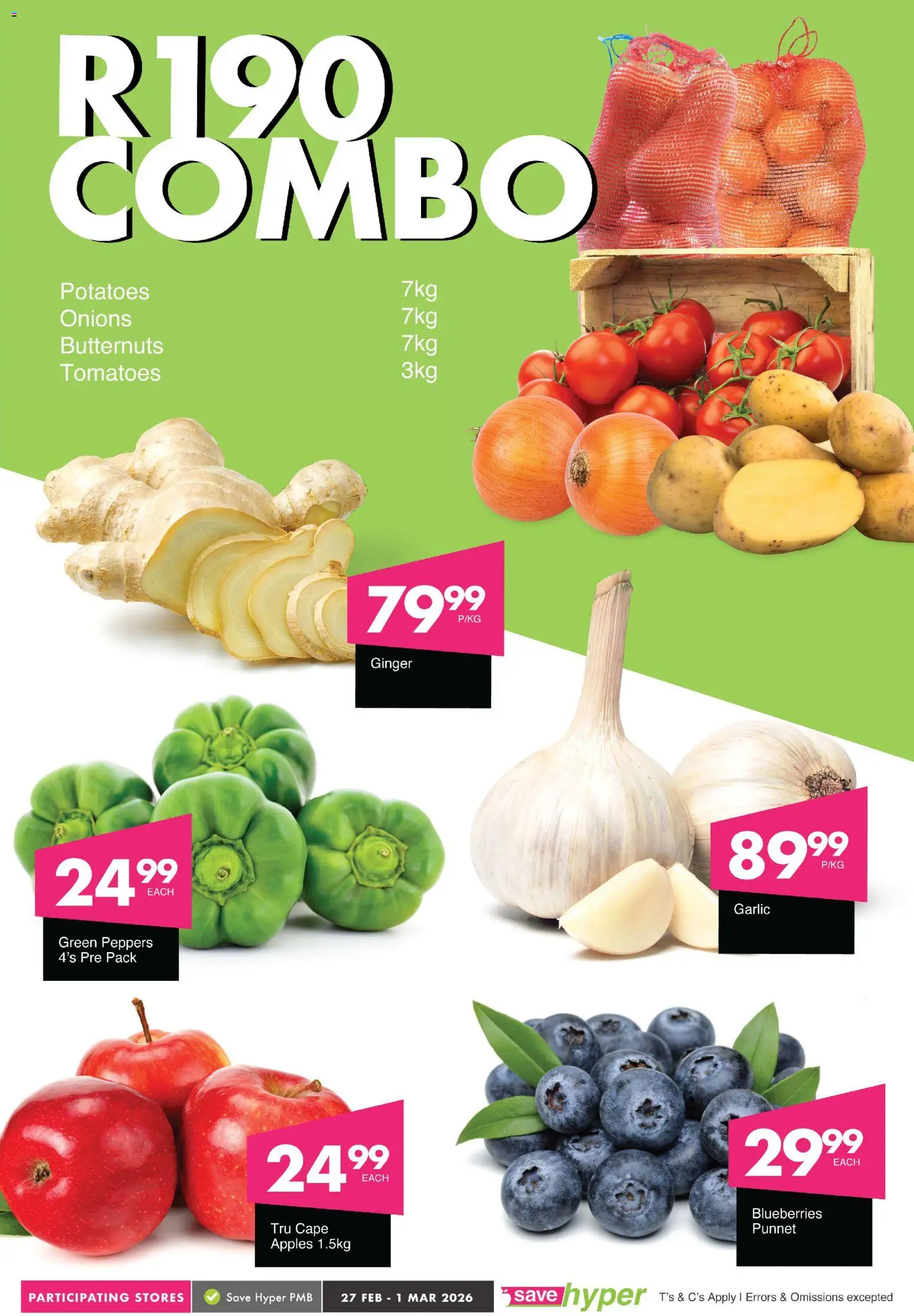 New Save catalogue – valid from 27.02.2026 | Page: 4 | Products: Blueberries, Tomatoes, Potatoes, Garlic