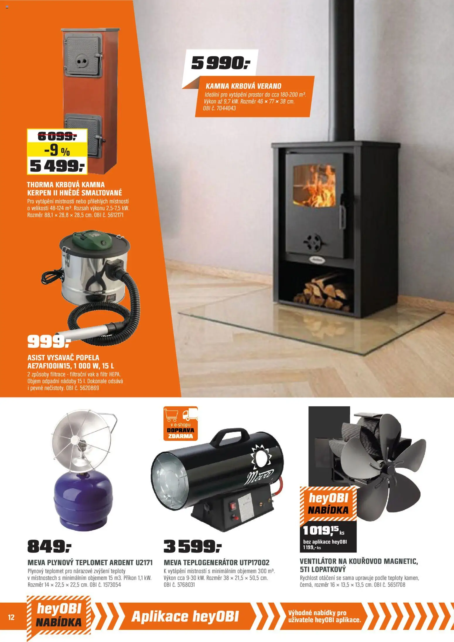 OBI leták - Bobří síla v akci od 02.01.2026 | Strana: 12 | Produkty: Vysavač popela, Vysavač, Ventilátor