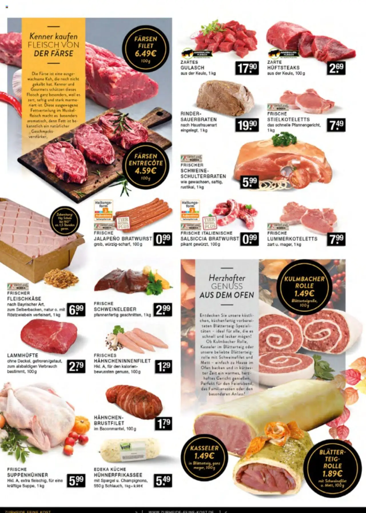 Edeka Zurheide Prospekt 	 – gültig ab 20.10.2025 | Seite: 2 | Produkte: Ofen, Entrecote, Schweinefilet, Gulasch