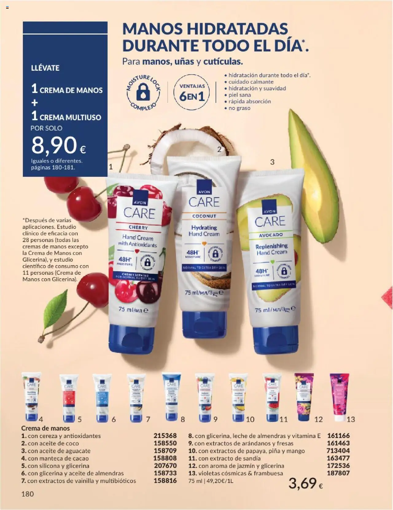 Catálogo AVON campaña 6 │ válido desde el 01.06.2025 | Página: 180 | Productos: Κουνουπίδι, Café, Piña, Sandía
