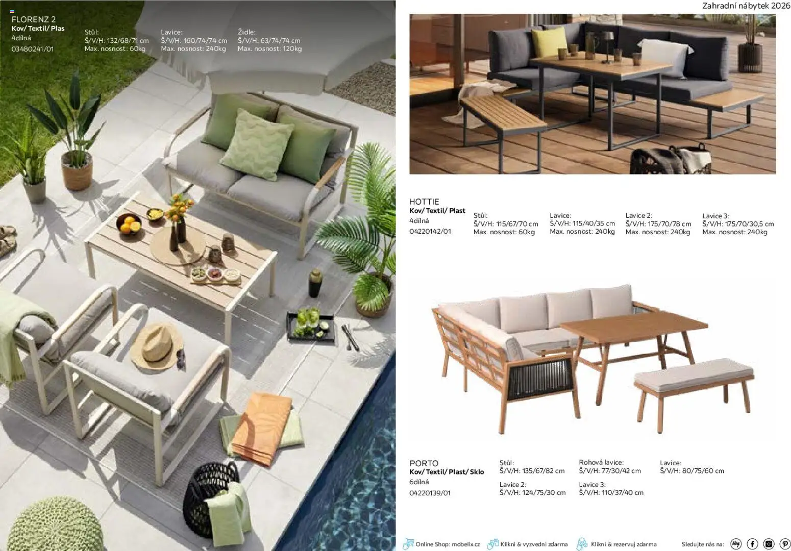 Möbelix leták - Zahradní nábytek od 01.03.2026 | Strana: 20 | Produkty: Nábytek, Židle, Zahradní nábytek, Lavice