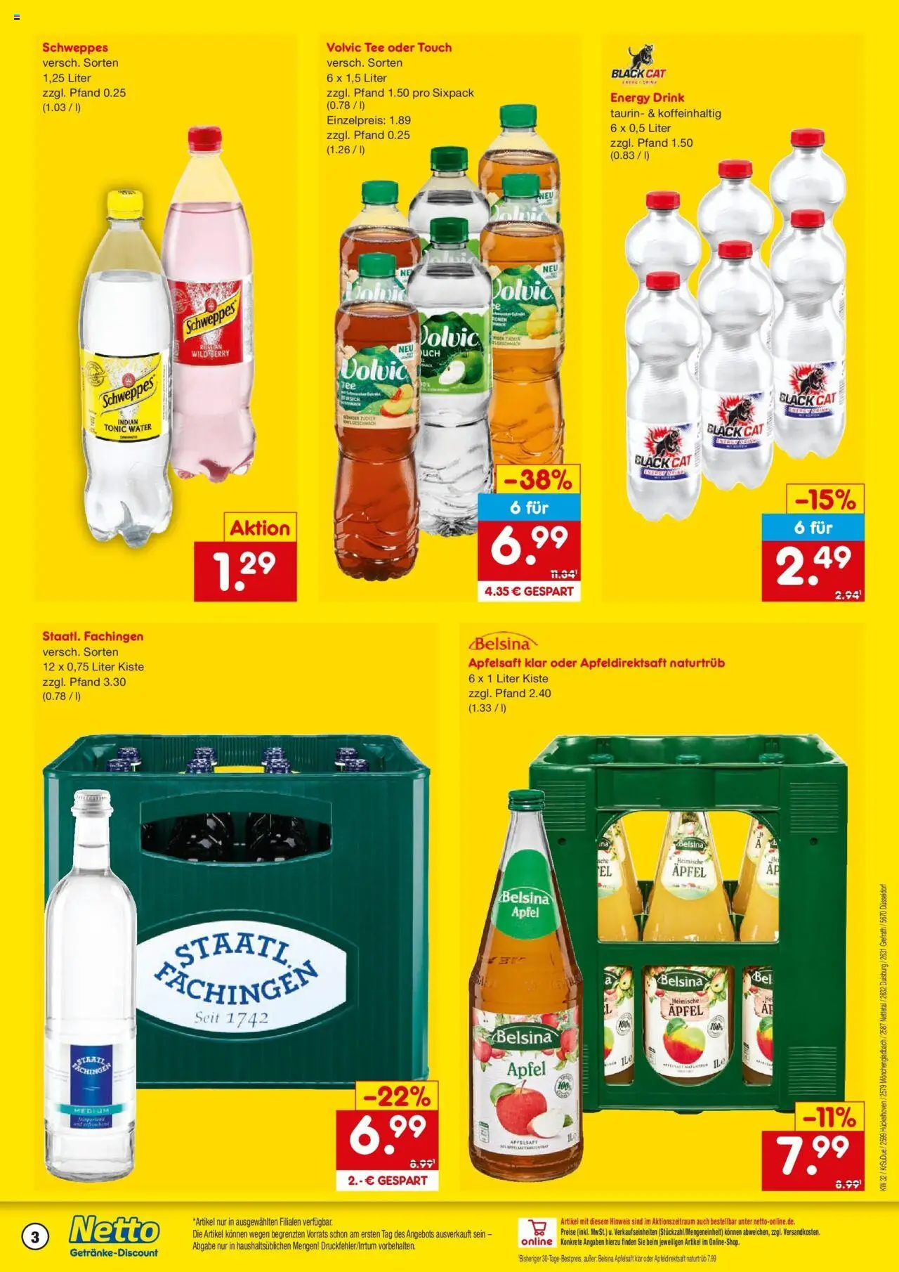 Netto Marken-Discount prospekt Hückelhoven-Baal	 - gültig ab dem 04.08.2025 | Seite: 3 | Produkte: Energy, Äpfel, Apfelsaft, Schweppes