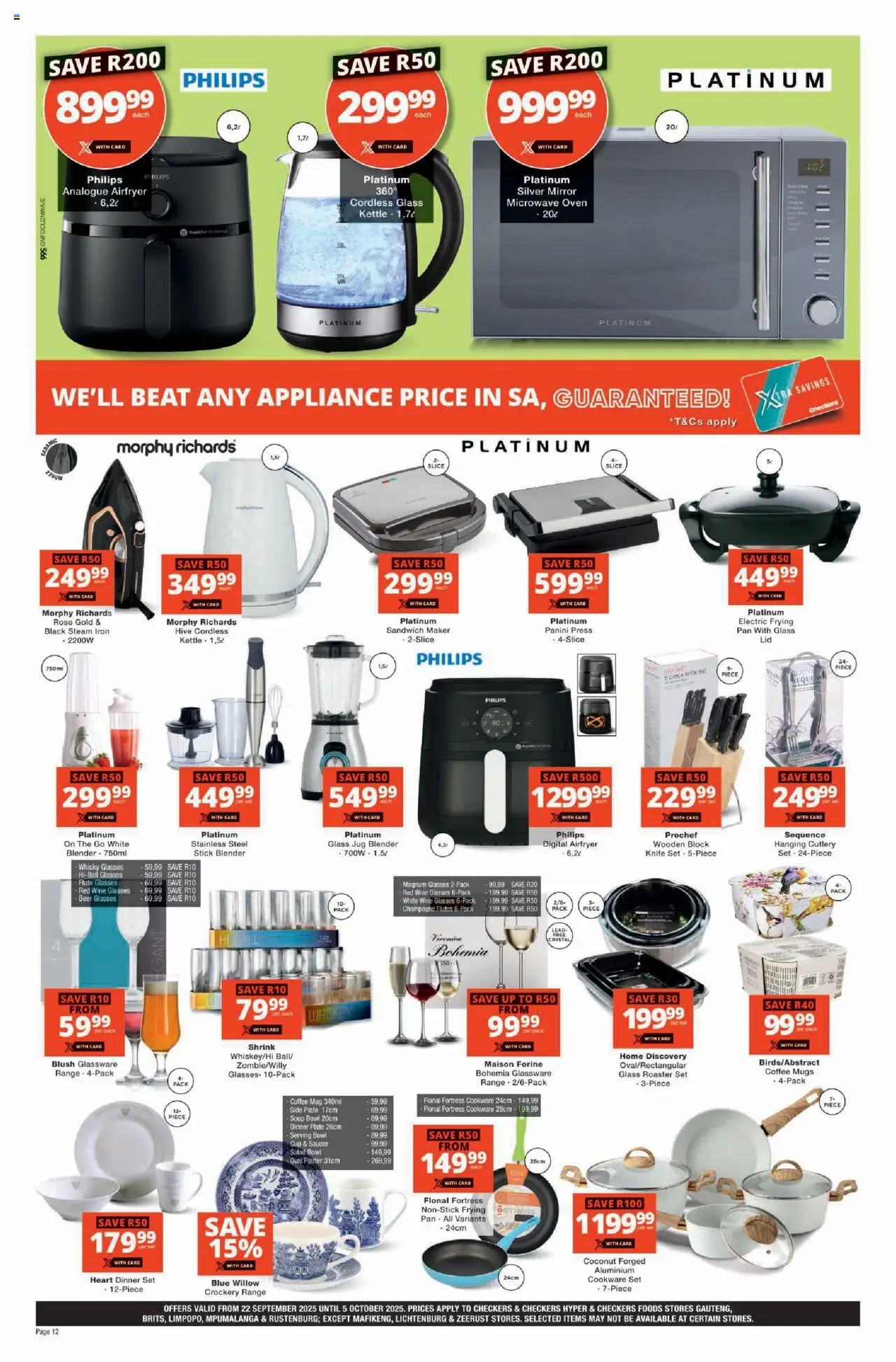New Checkers catalogue – valid from 22.09.2025 | Page: 12 | Products: Oven, Kettle, Press, Salad
