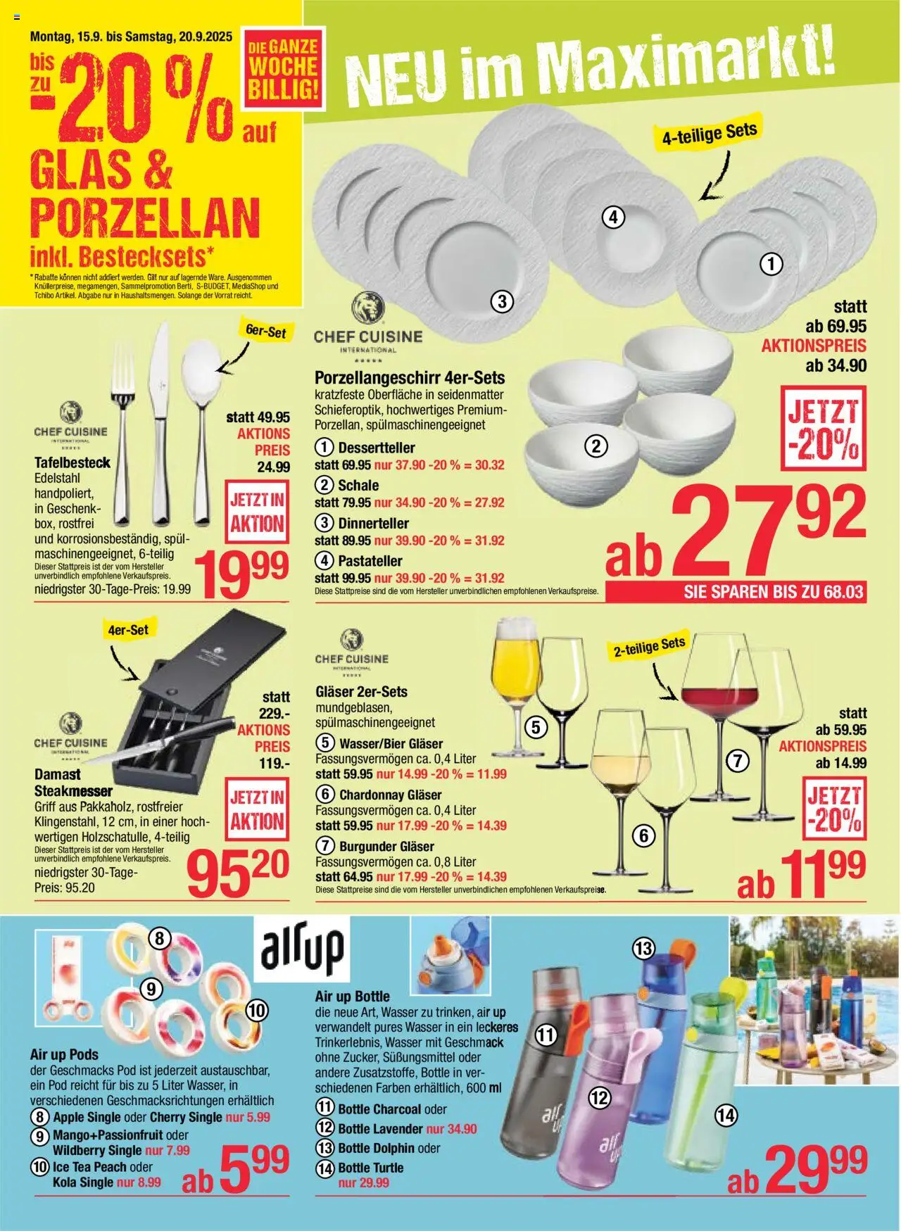 Maximarkt Flugblatt gültig ab 15.09.2025 | Seite: 22 | Produkte: Wasser, Apple