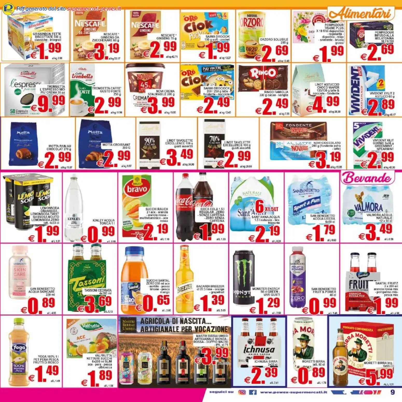 Volantino Pewex del 29.04.2026 | Pagina: 9 | Prodotti: Crema, Cioccolato, Pesca, Lime