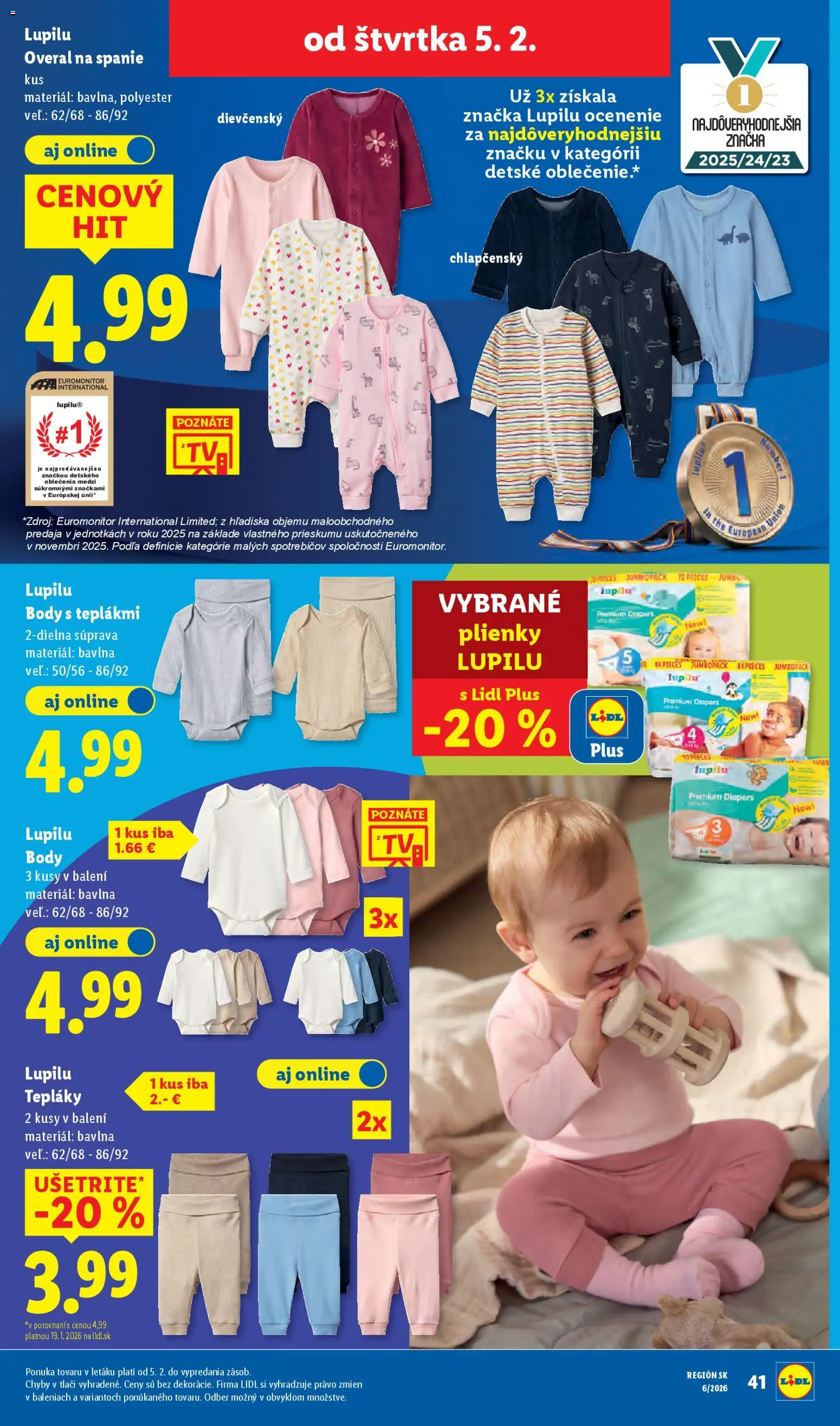 Nové Lidl akcie – leták je platný od 02.02.2026 | Strana: 71 | Produkty: Overal, Detské oblečenie, Plienky