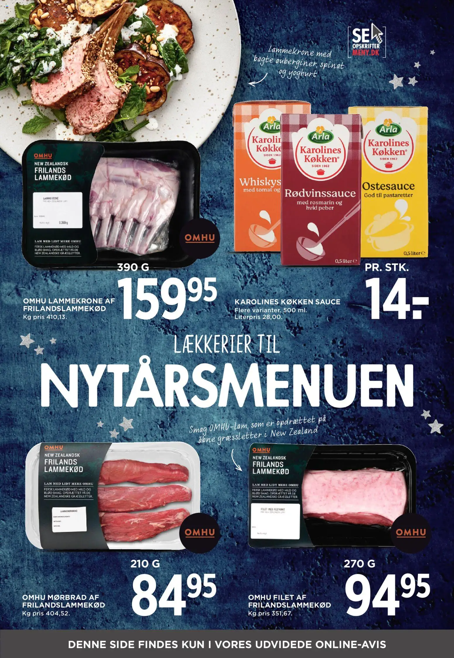 Meny tilbudsavis – gyldig fra 27.12.2025 | Side: 12 | Produkter: Rødvinssauce, Lammekød, Peber, Søm