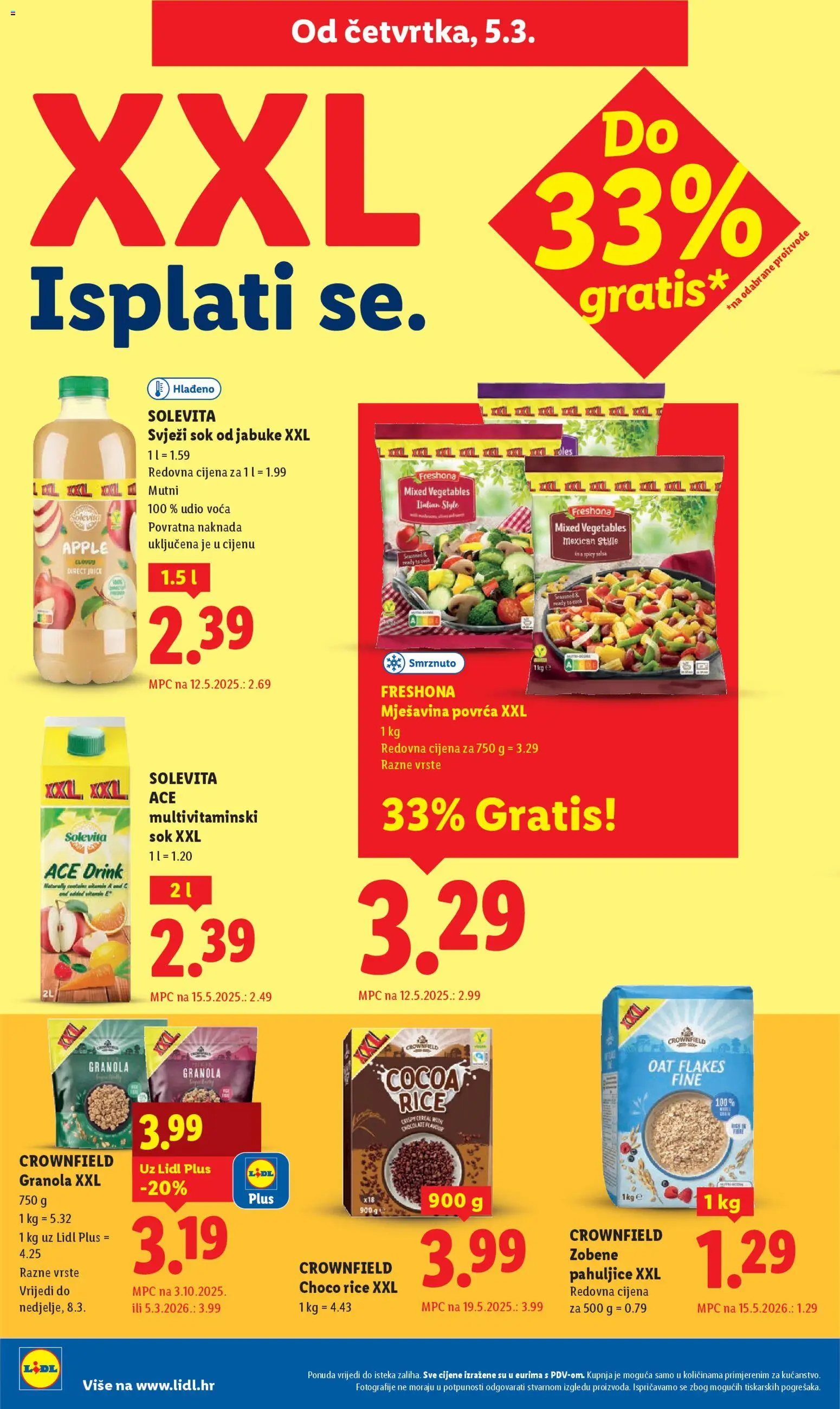 Lidl katalog | vrijedi od 02.03.2026 | Stranica: 60 | Proizvodi: Sok, Jabuke, Zobene pahuljice, Pahuljice