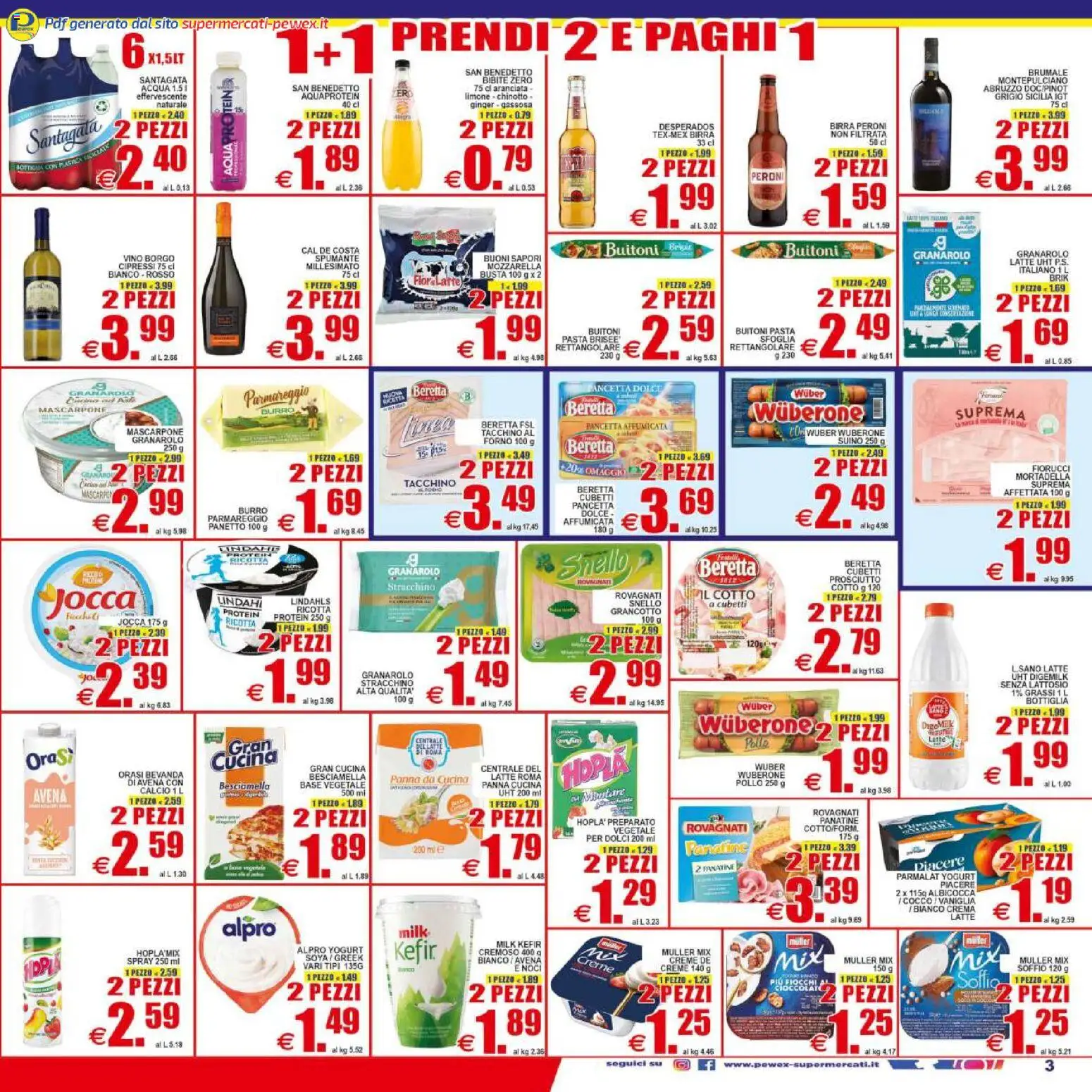 Volantino Pewex del 29.04.2026 | Pagina: 3 | Prodotti: Crema, Fiocchi, Latte, Mascarpone