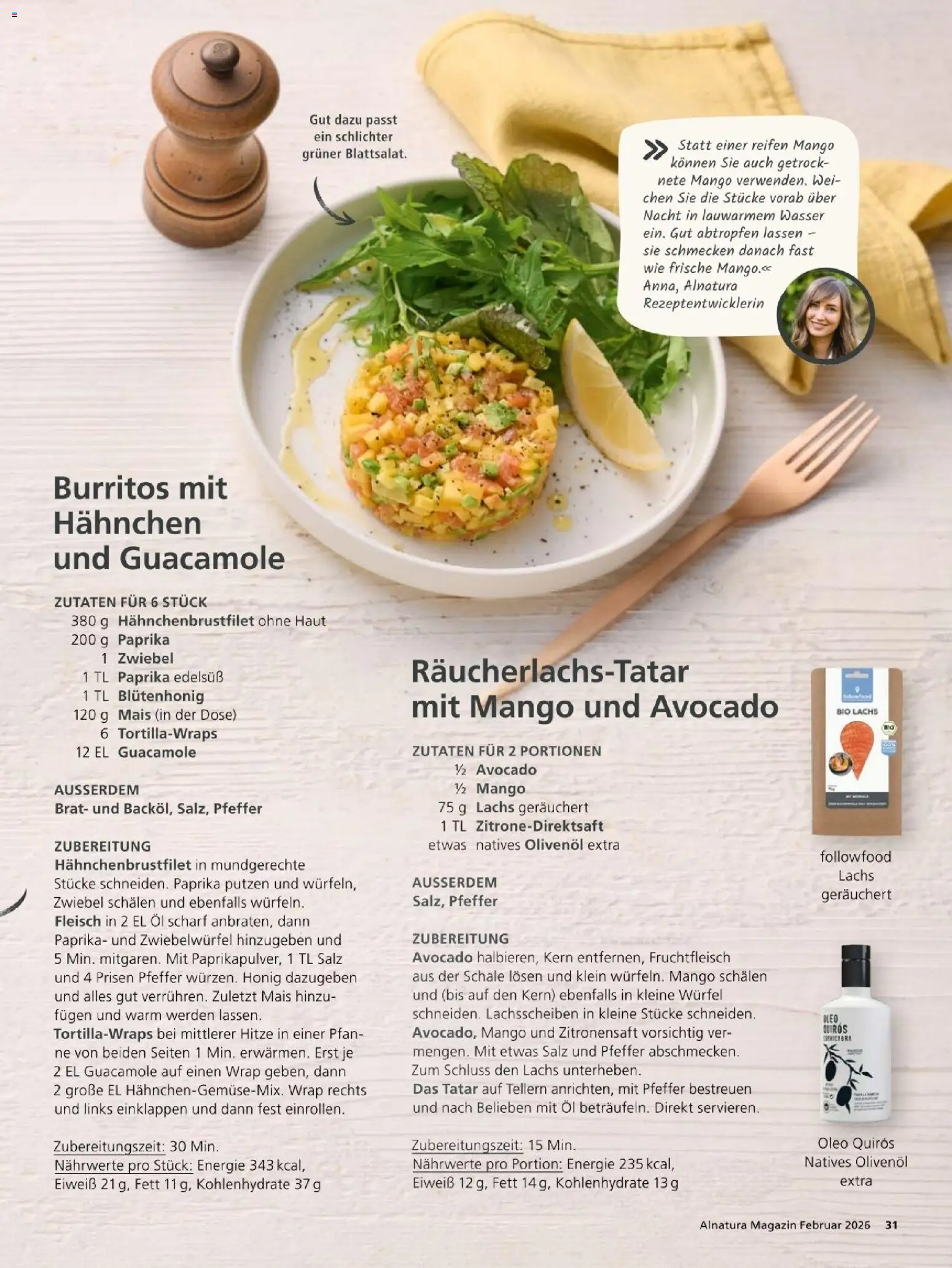 Alnatura Prospekt – gültig ab 01.02.2026 | Seite: 31 | Produkte: Avocado, Lachs, Wasser, Mango