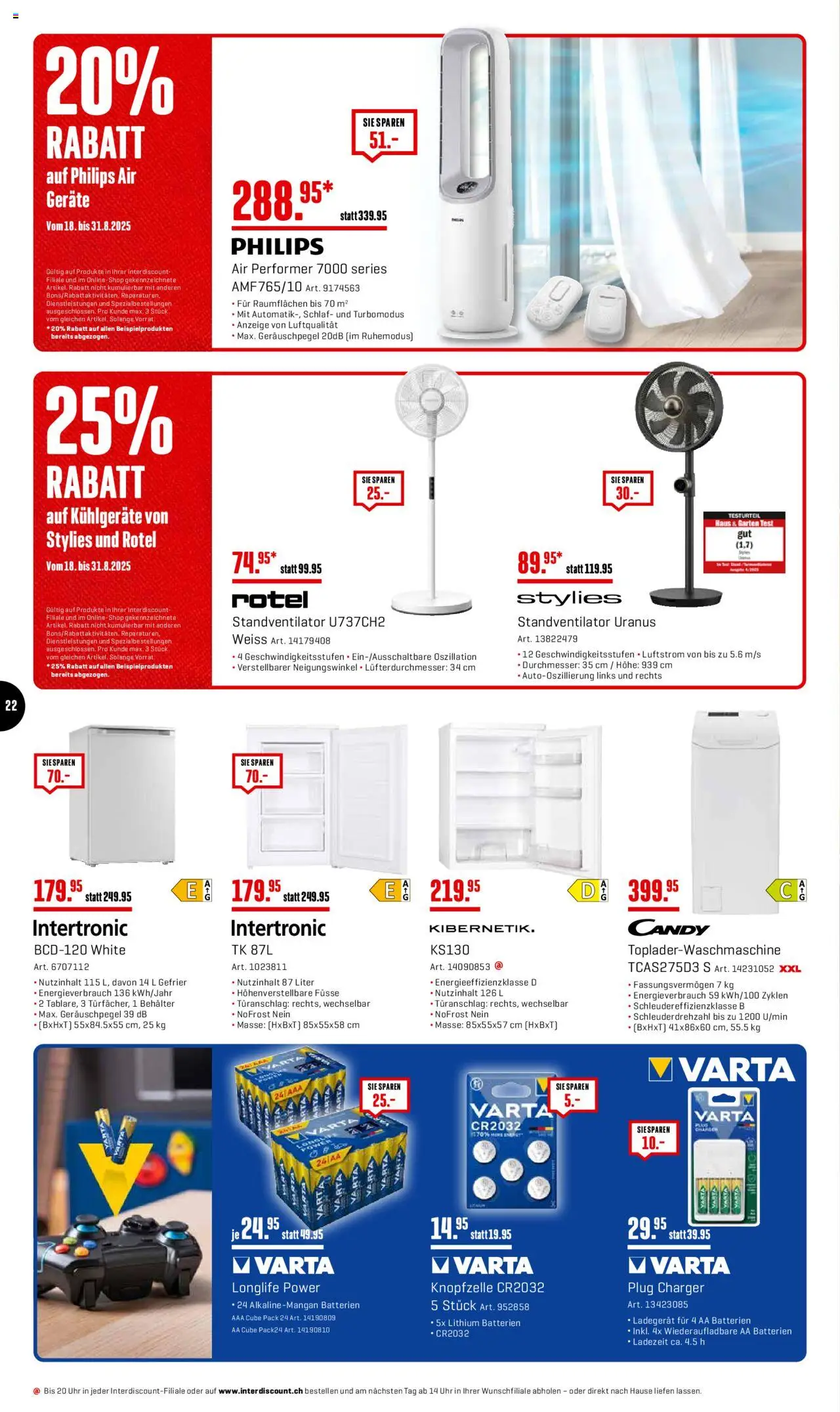 Interdiscount Aktionen ab 18.08.2025 | Seite: 22 | Produkte: Uhr, Ladegerät, Philips