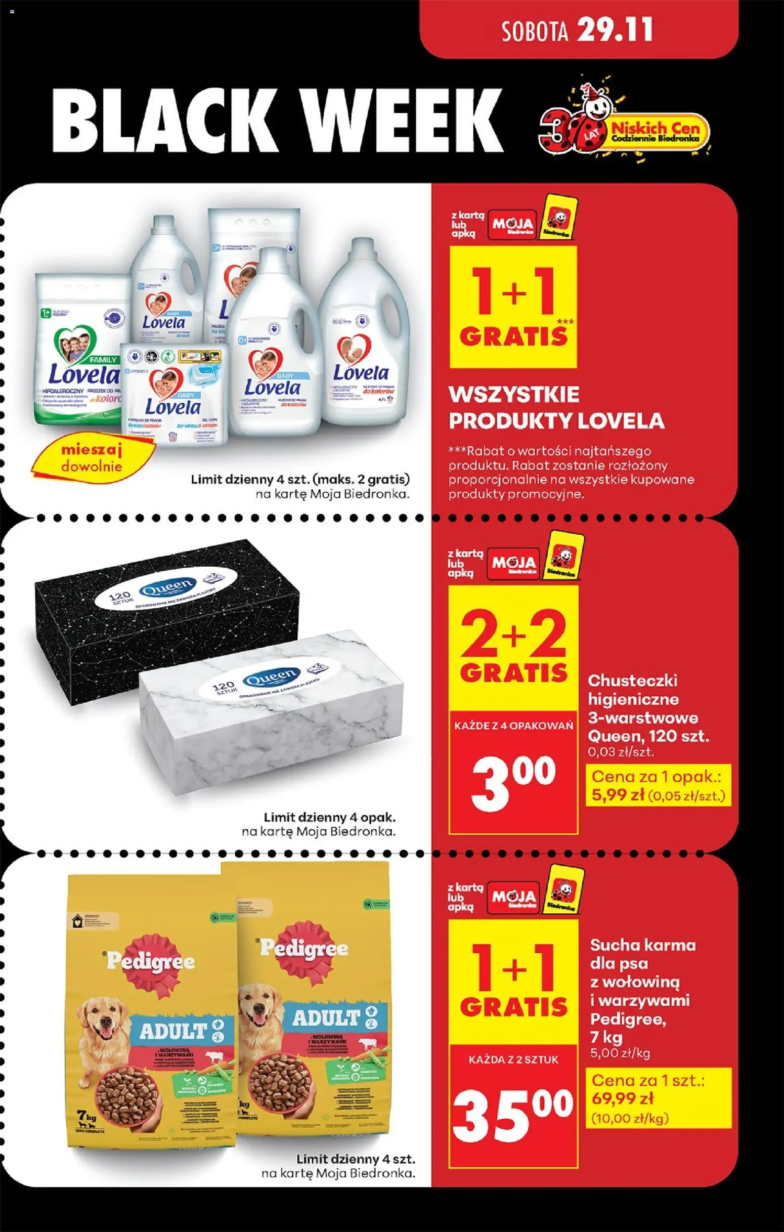 Biedronka Black Friday od 27.11.2025 | Strona: 9 | Produkty: Pedigree, Sucha karma dla psa, Wołowina, Lovela
