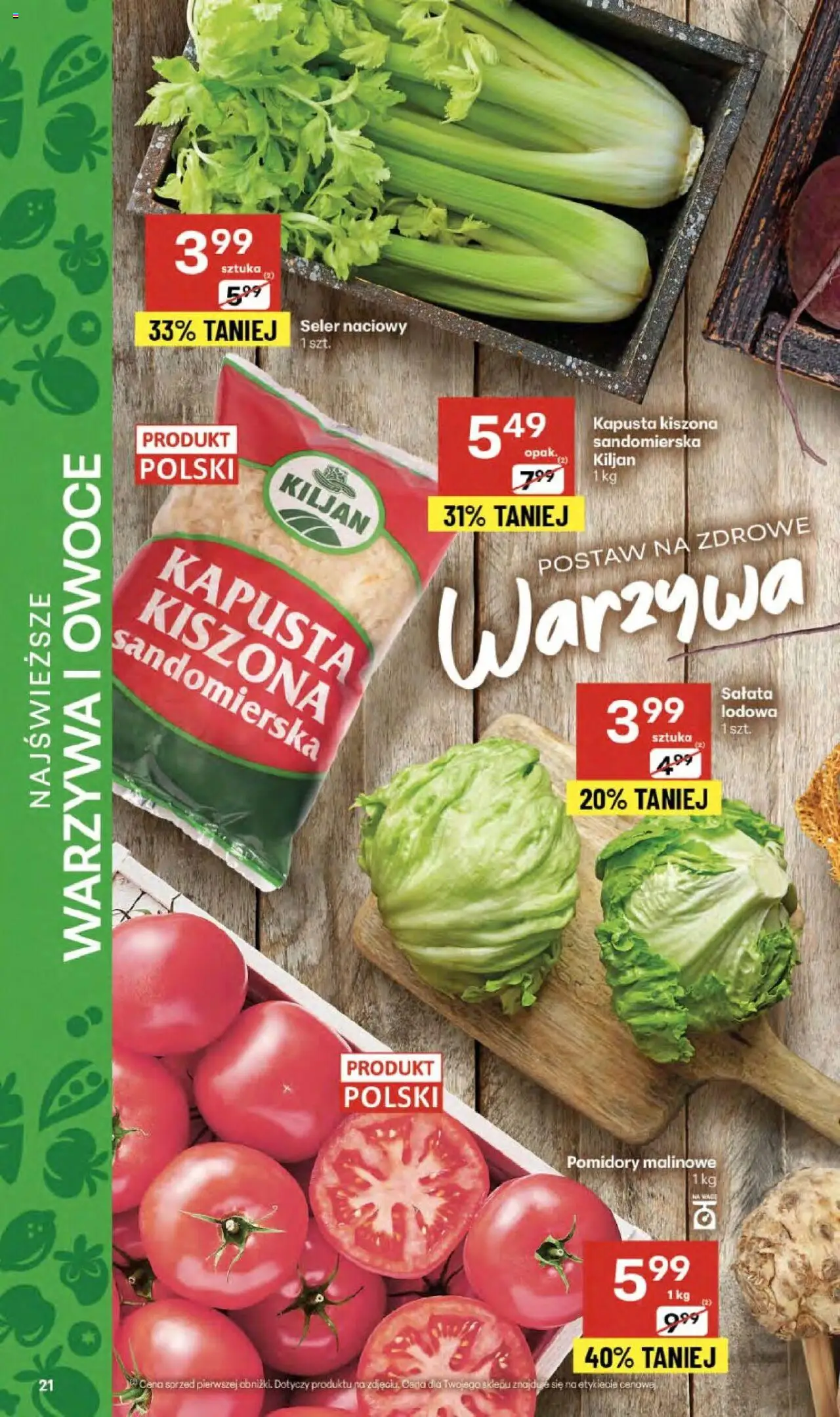 Delikatesy Centrum Gazetka od 09.10.2025 | Strona: 21 | Produkty: Kapusta, Kapusta kiszona, Seler naciowy, Owoce