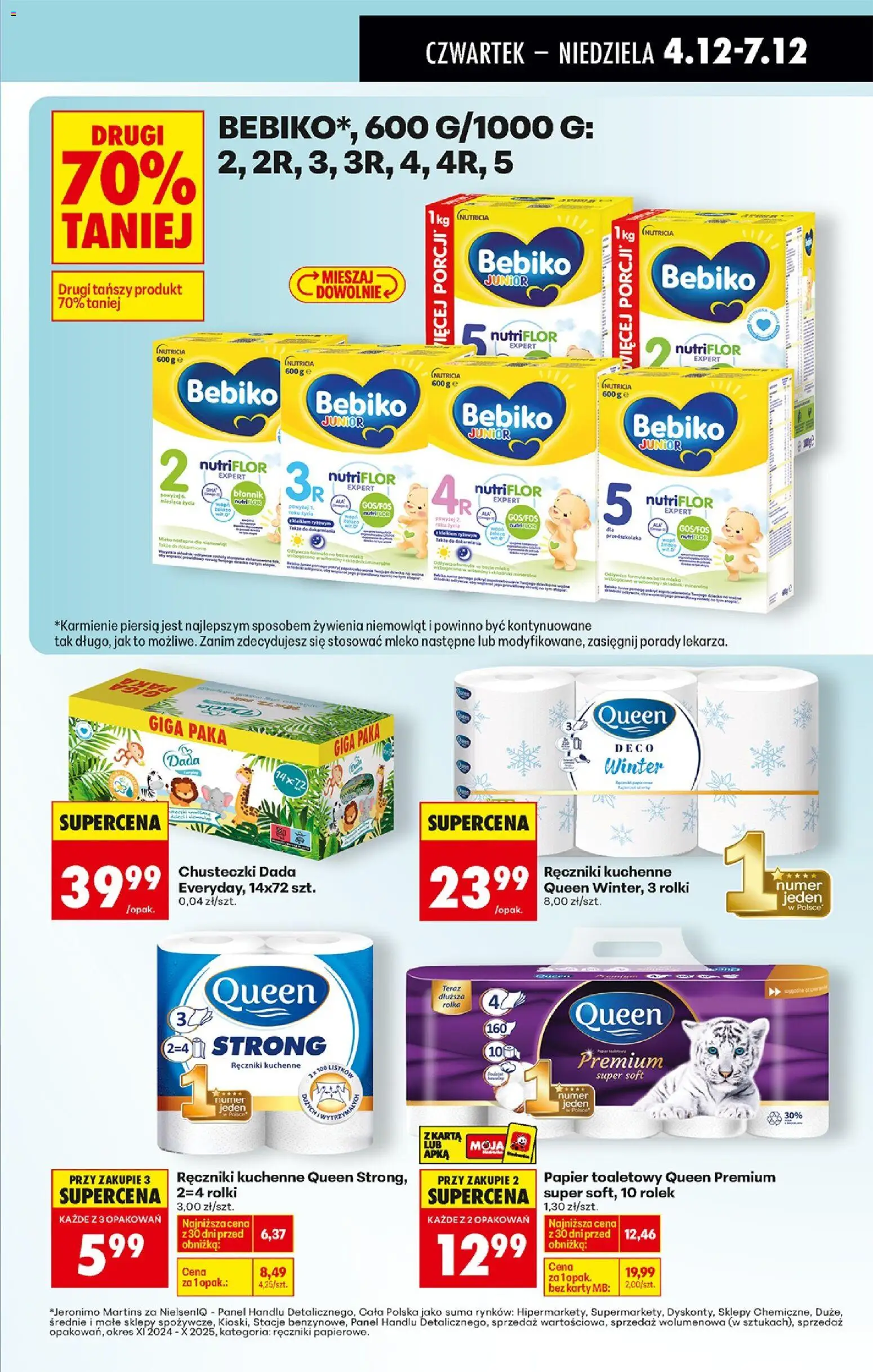 Biedronka gazetka - Oferta w tym tygodniu od 04.12.2025 | Strona: 77 | Produkty: Papier toaletowy queen, Karta, Papier toaletowy, Rolki