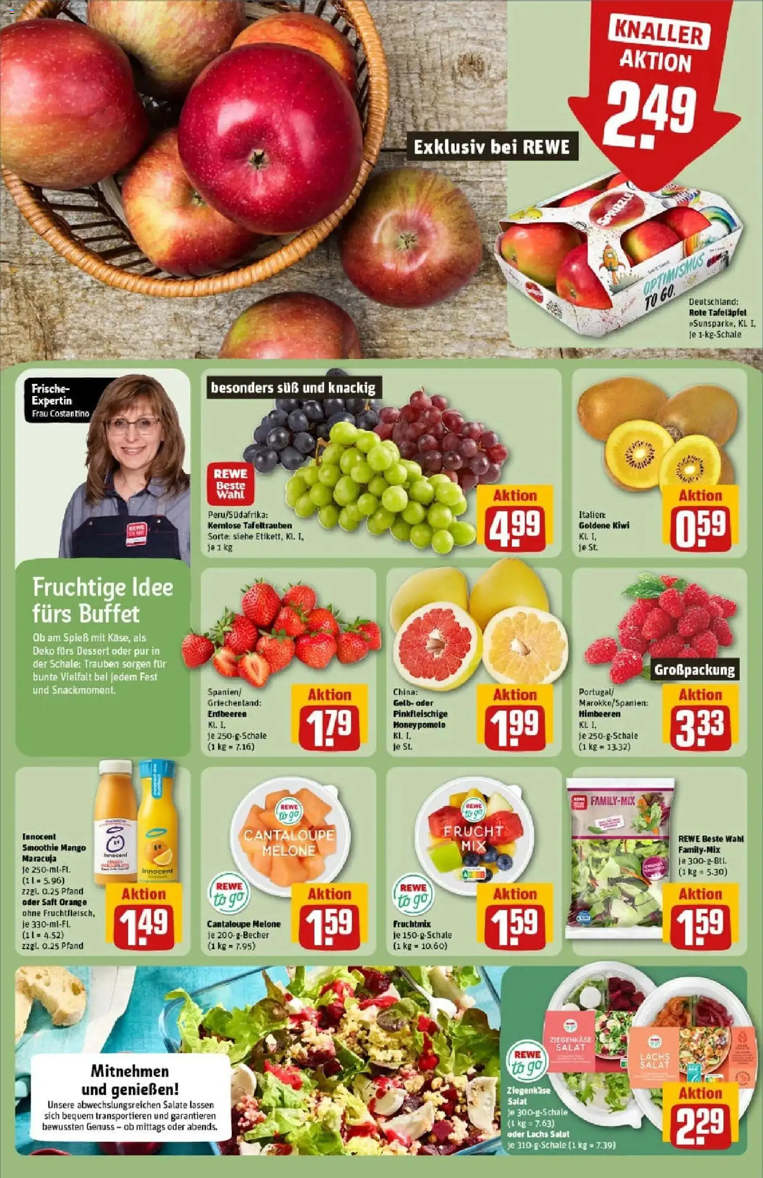 Rewe prospekt Friedrichsdorf	 – gültig ab 11.01.2026 | Seite: 6 | Produkte: Himbeeren, Melone, Saft, Kiwi