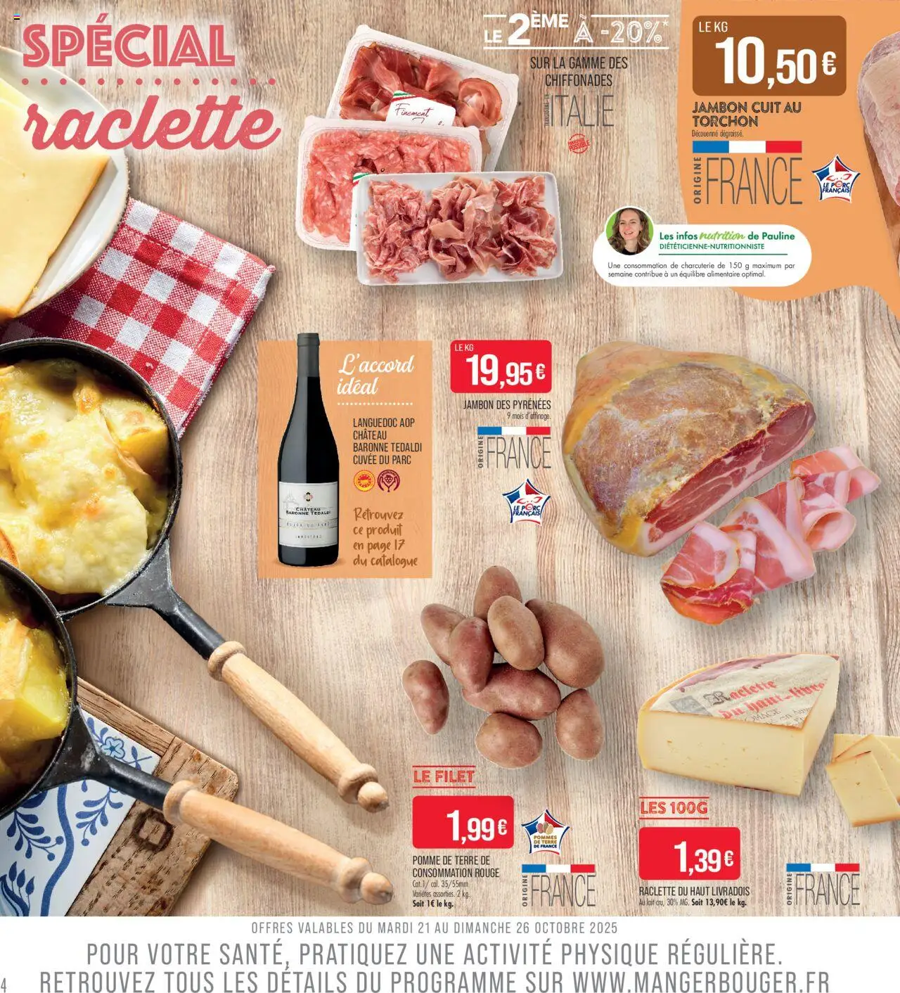 {H1} | Page: 4 | Produits: Torchon, Raclette, Lait, Jambon