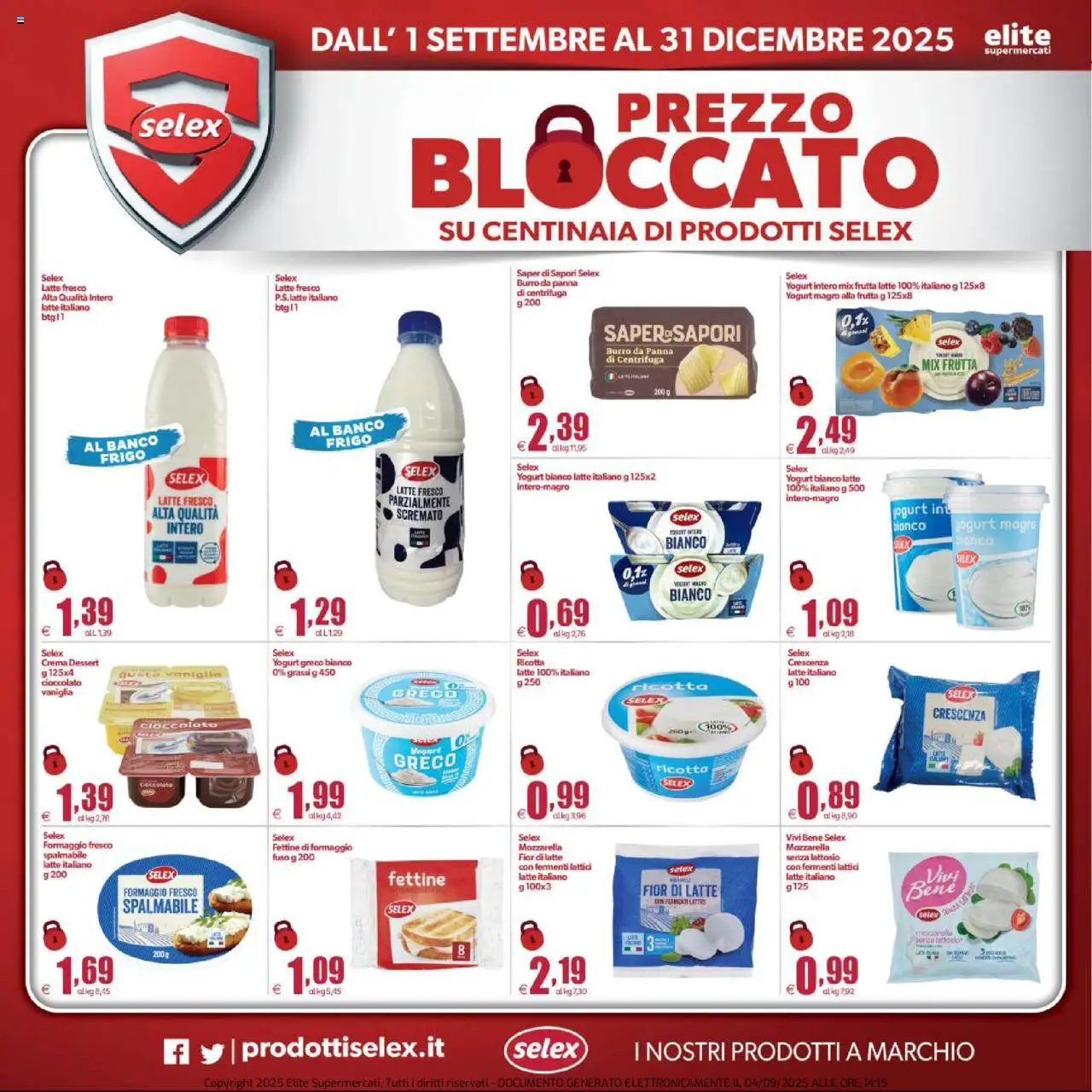 Volantino Elite Supermercati del 01.09.2025 | Pagina: 5 | Prodotti: Crema, Frutta, Formaggio, Burro