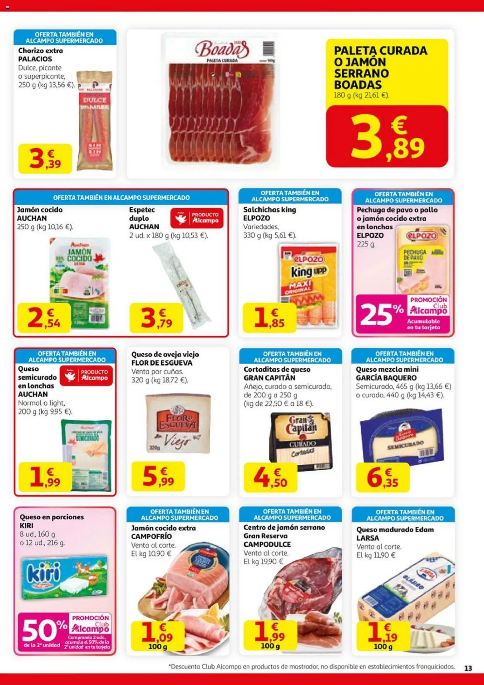 Alcampo - Black Friday │ válido desde el 06.11.2025 | Página: 13 | Productos: Jamón serrano, Queso de oveja, Queso, Jamón