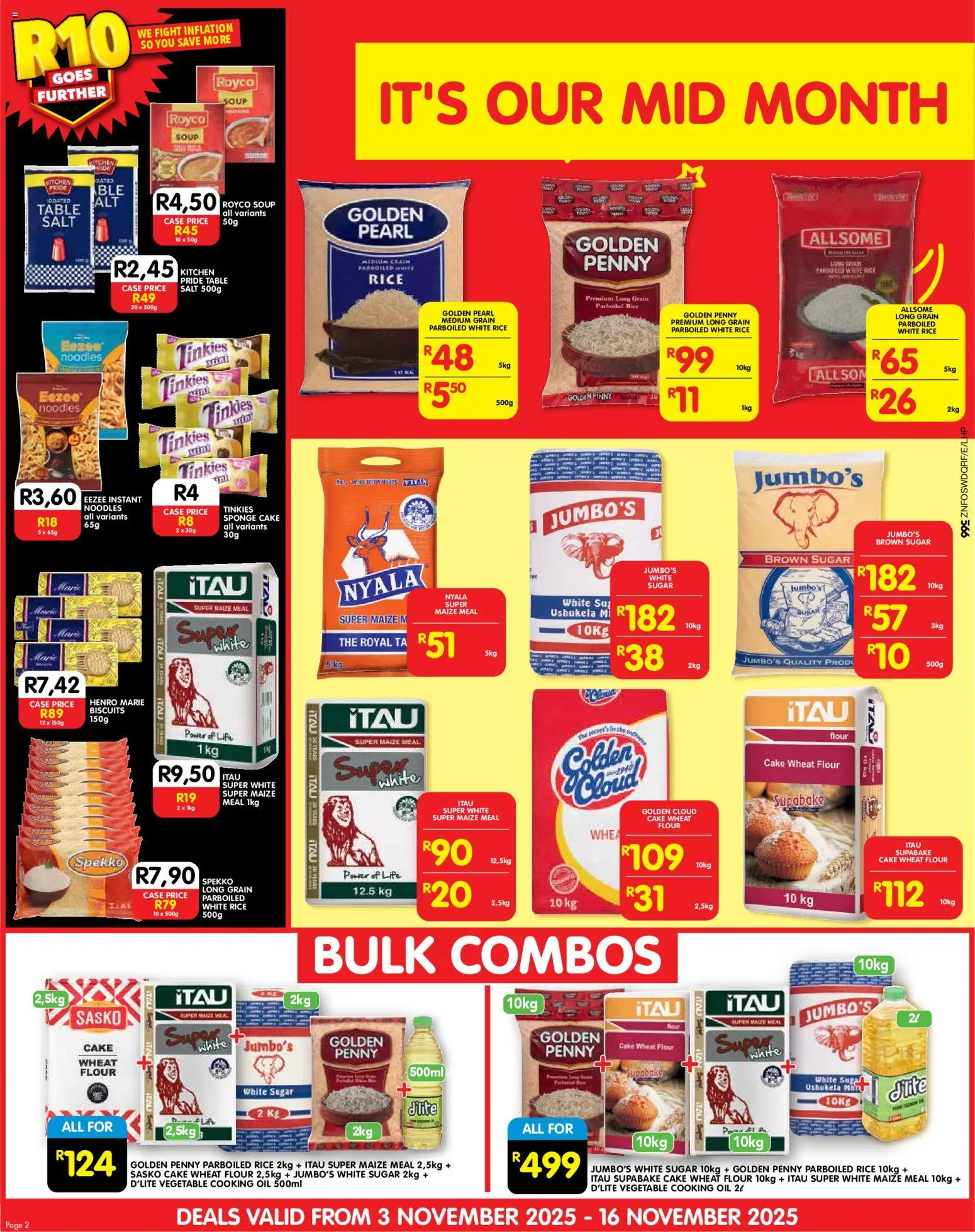 New Shoprite catalogue – valid from 03.11.2025 | Page: 2 | Products: Case, Biscuits, Salt, Sugar