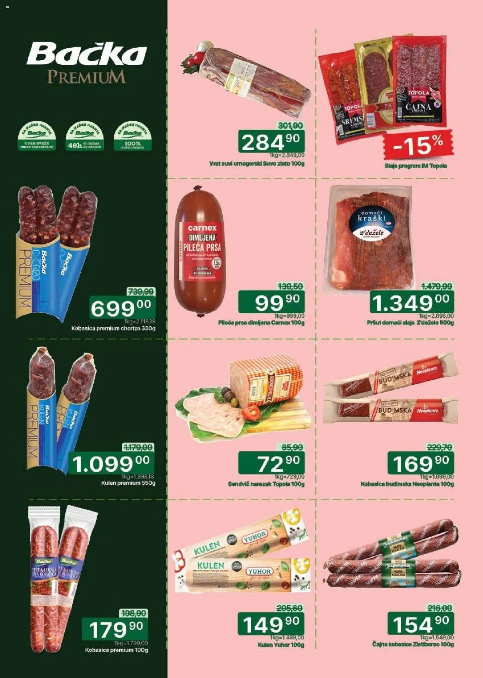 Univerexport katalog - važi od 05.01.2026 | Strana: 5 | Proizvode: Pileća prsa, Pršut, Kulen, Narezak