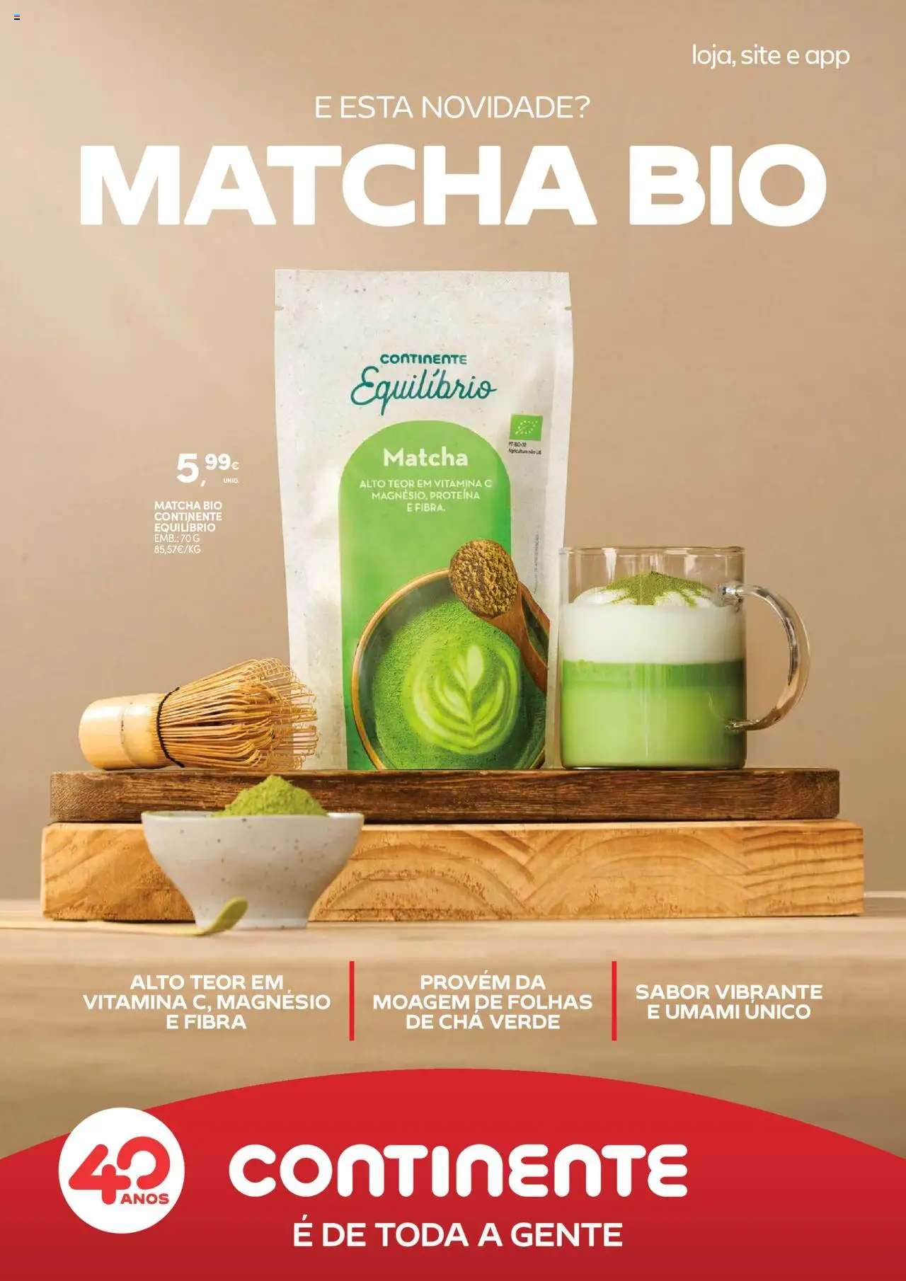 Continente - Vida Saudável: É de quem quer comer bem sem ginástica na carteira │ válido de 21.10.2025 | Página: 33 | Produtos: Matcha, Vitamina c, Chá, Proteina