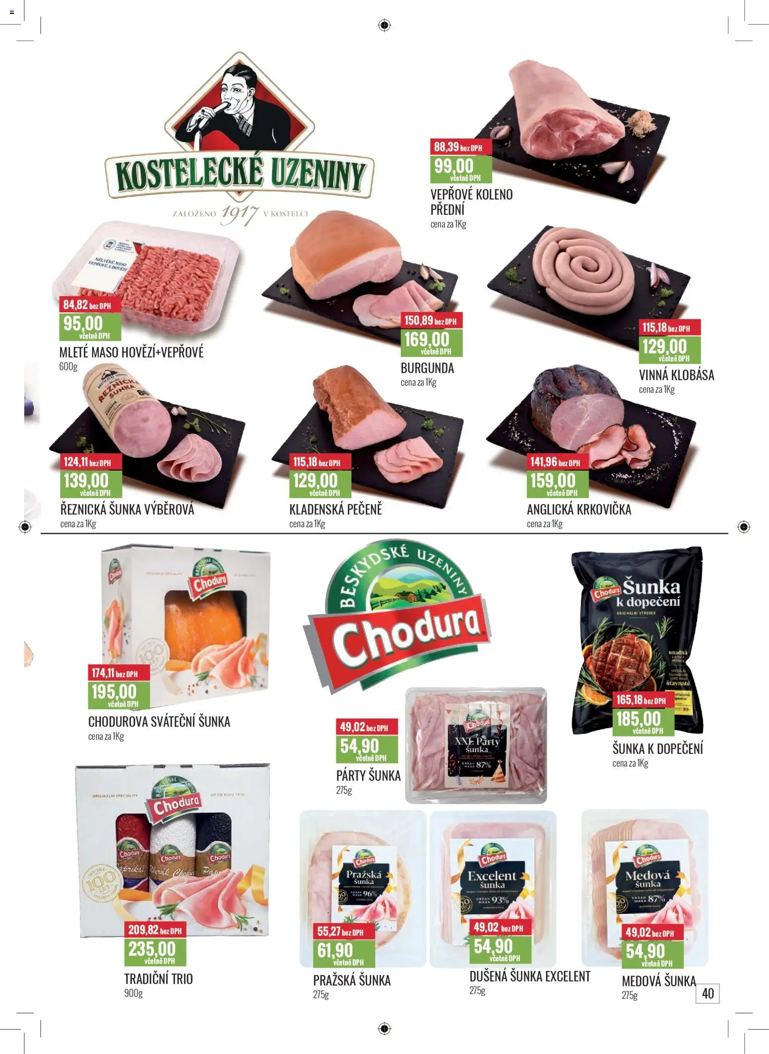 Ratio leták od 01.12.2025 | Strana: 41 | Produkty: Vepřové koleno, Pražská šunka, Vinná klobása, Uzeniny