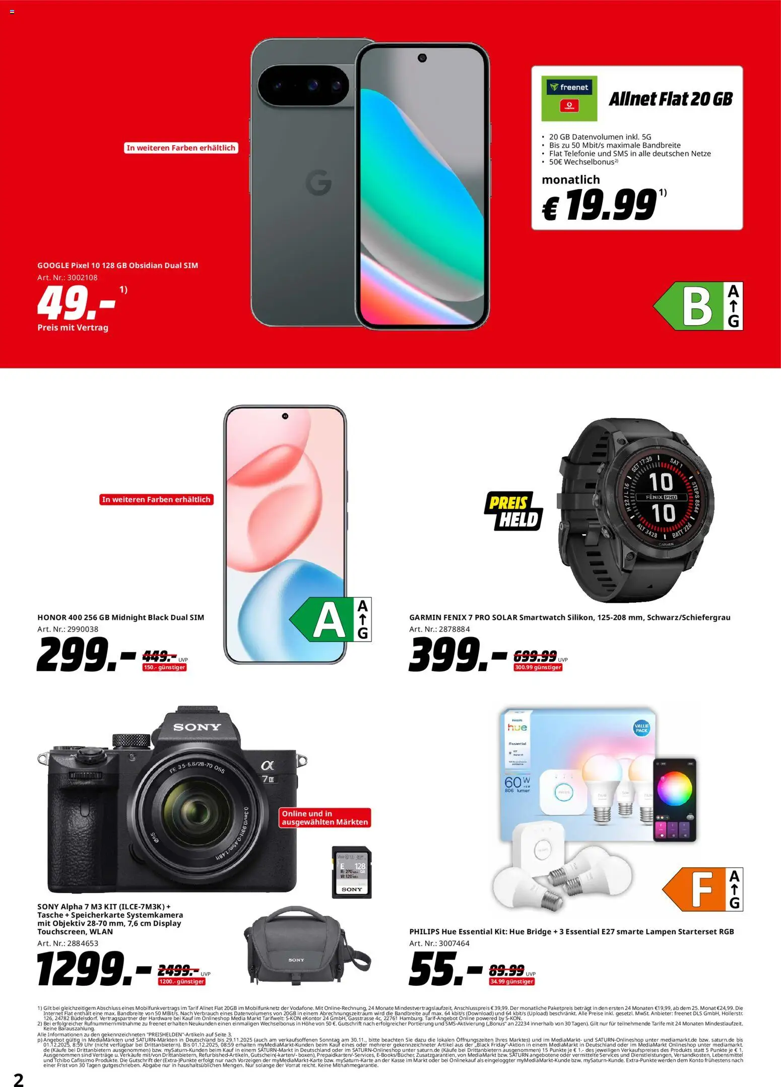 Media Markt - Black Friday – gültig ab 28.11.2025 | Seite: 2 | Produkte: Philips, Uhr, Systemkamera, Objektiv