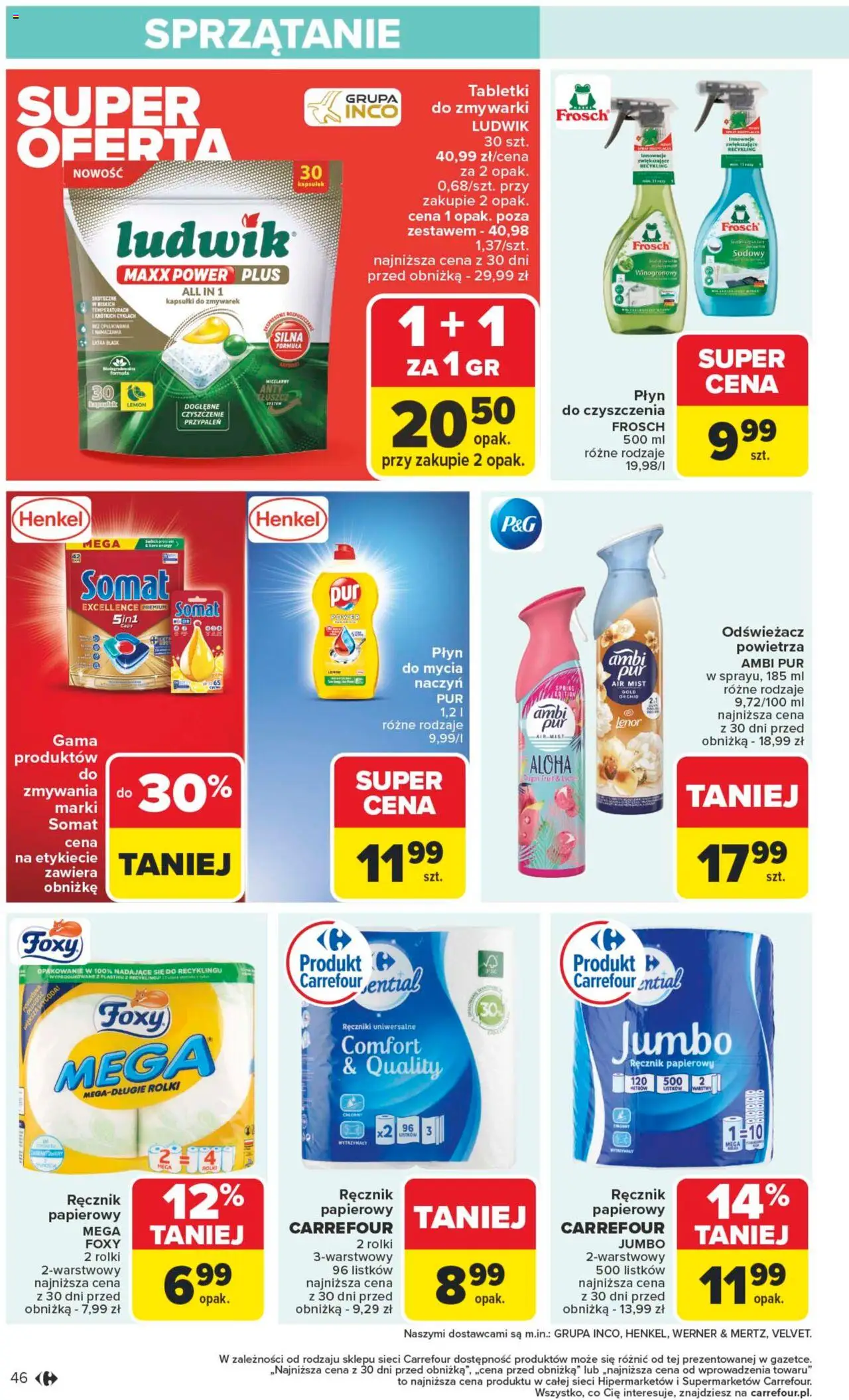 Carrefour Gazetka od 13.10.2025 | Strona: 46 | Produkty: Odświeżacz, Rolki, Ręcznik papierowy