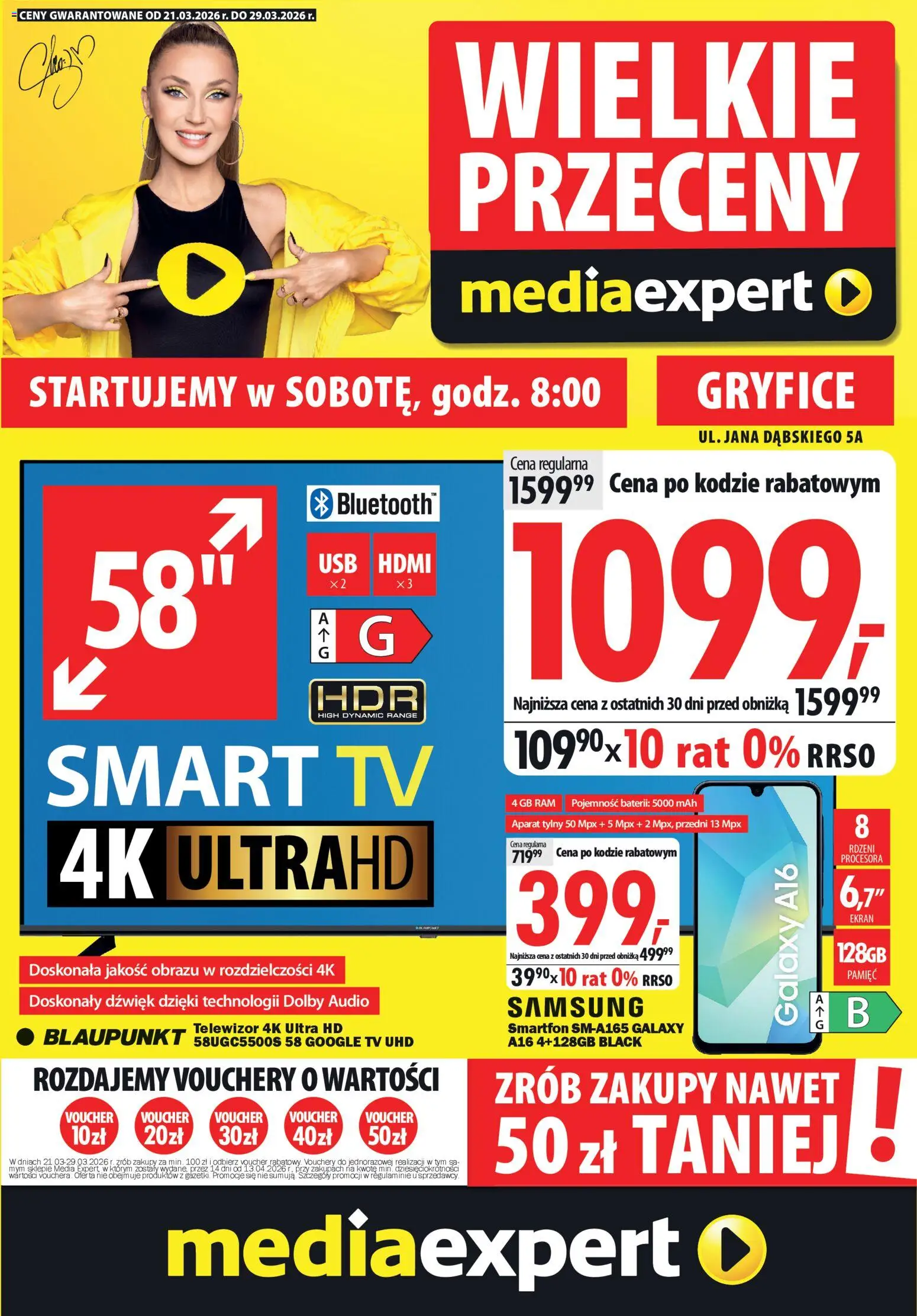 Mediaexpert promocje - Wielkie przeceny Gryfice od 21.03.2026 | Strona: 1 | Produkty: Smartfon, Telewizor, Audio