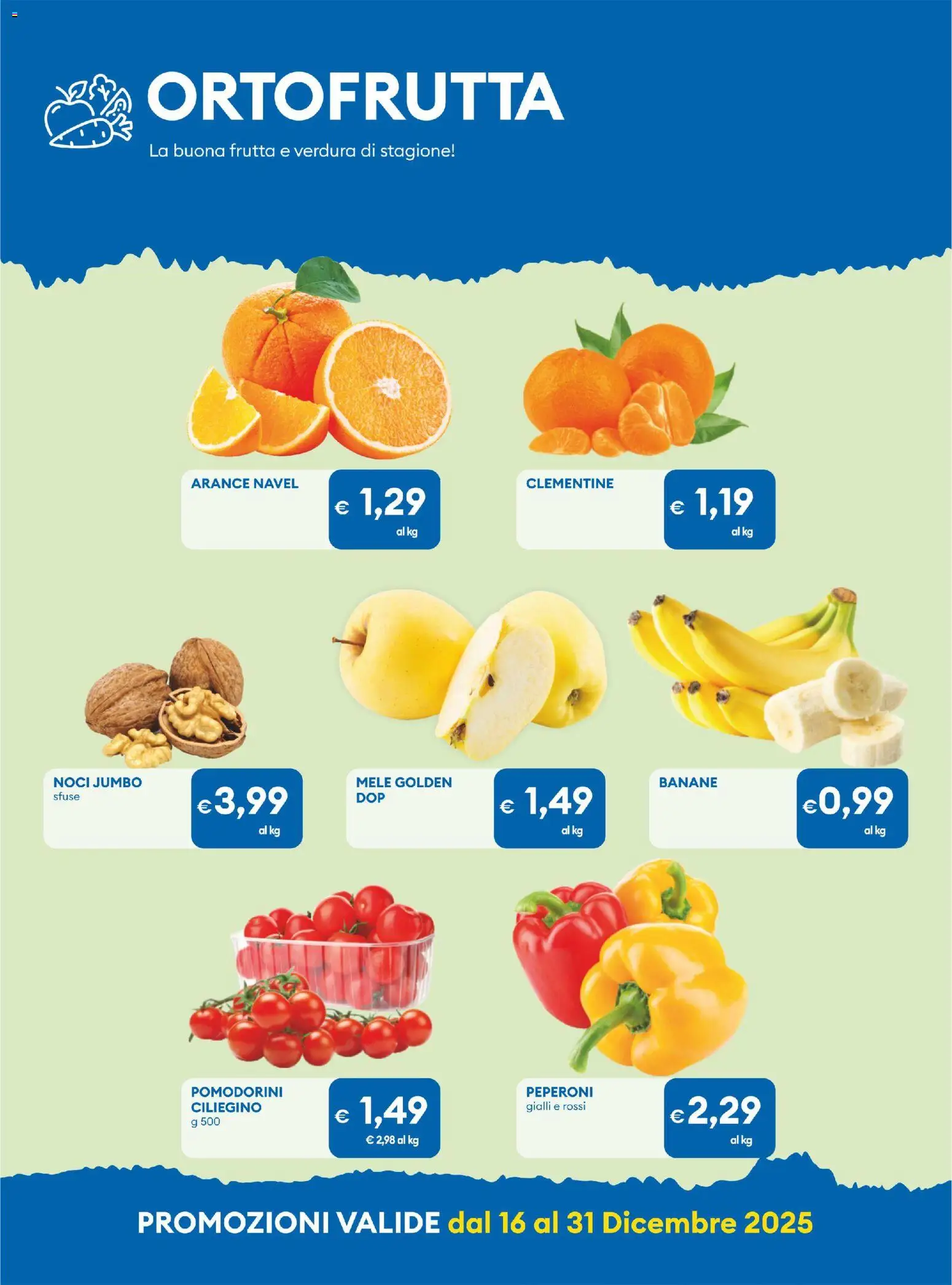 Volantino MD Discount del 16.12.2025 | Pagina: 5 | Prodotti: Pomodorini, Mele, Arance, Noci