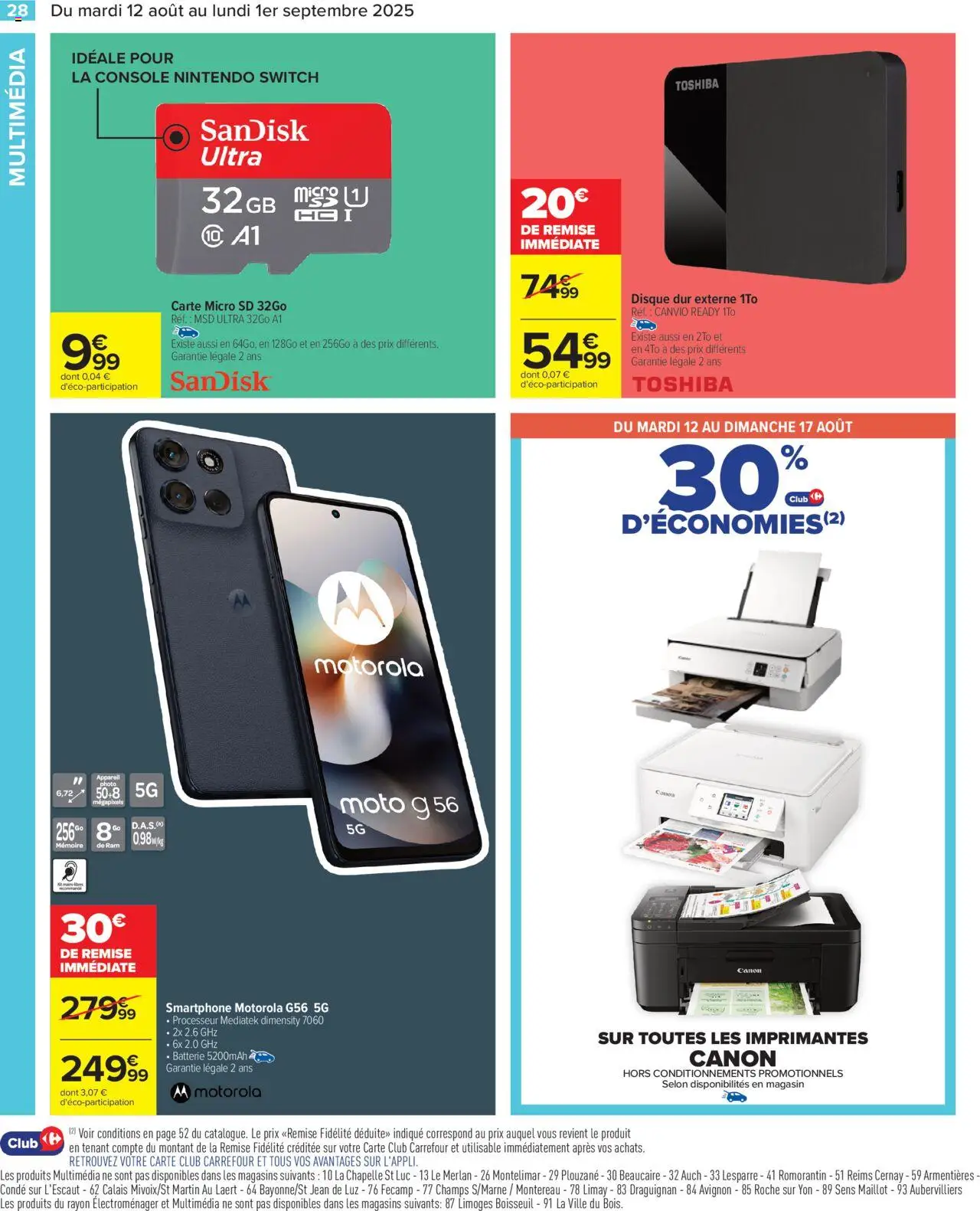 | Page: 30 | Produits: Smartphone, Disque dur, Batterie, Disque dur externe