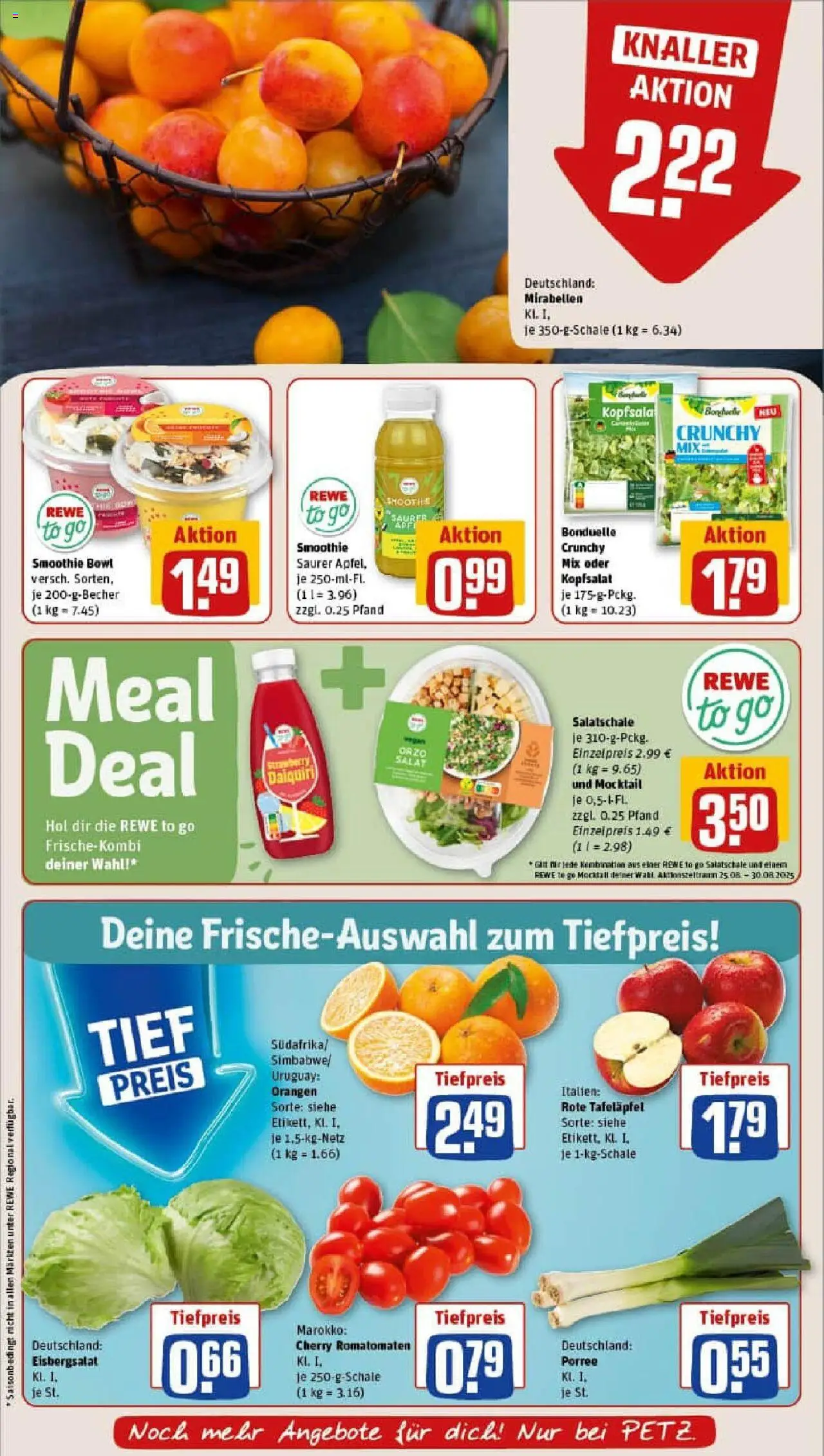 Rewe prospekt Pulsnitz	 - gültig ab dem 24.08.2025 | Seite: 6 | Produkte: Äpfel, Orangen, Eisbergsalat, Salat