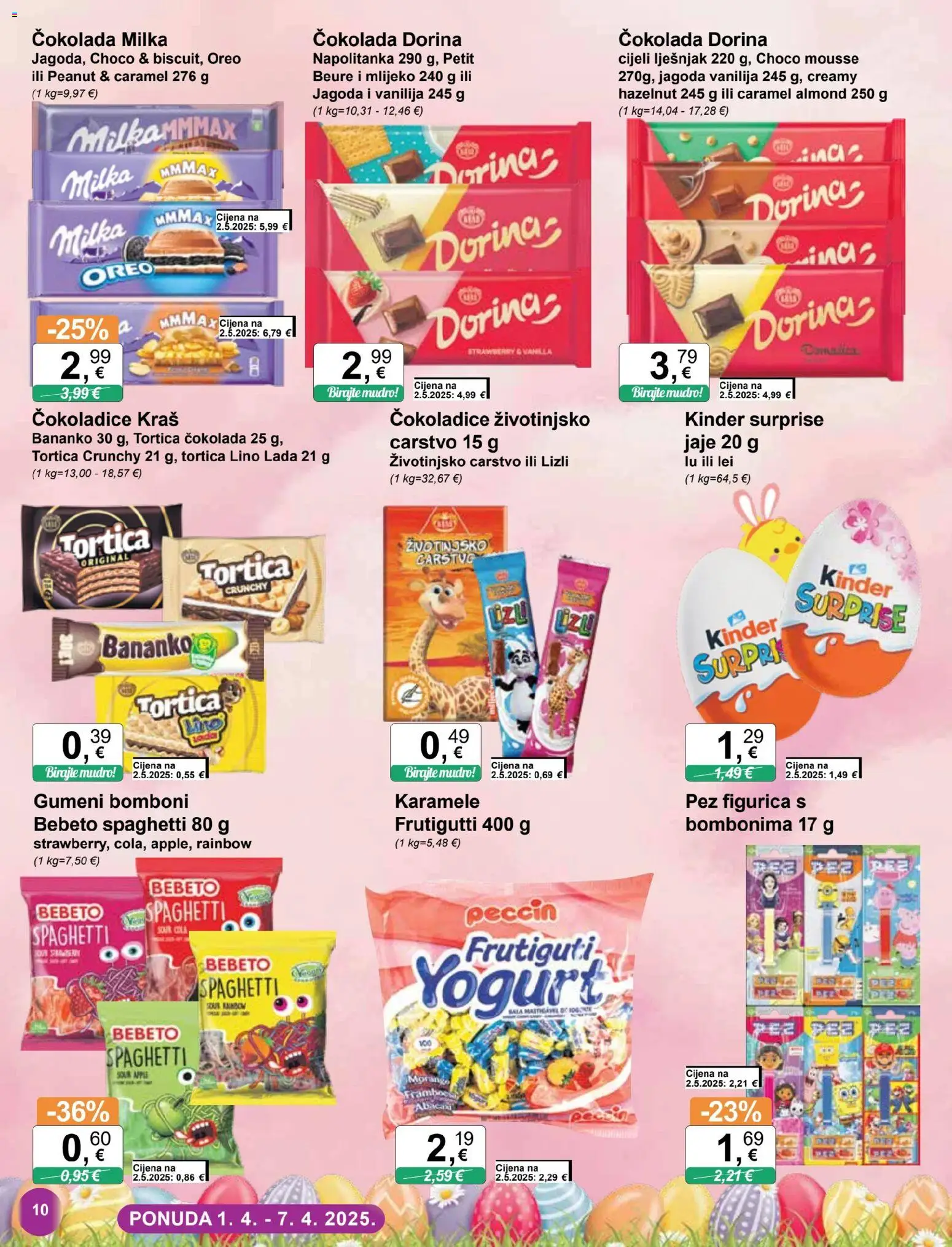 KTC katalog | vrijedi od 01.04.2026 | Stranica: 10 | Proizvodi: Dorina, Mlijeko, Čokolada, Bomboni