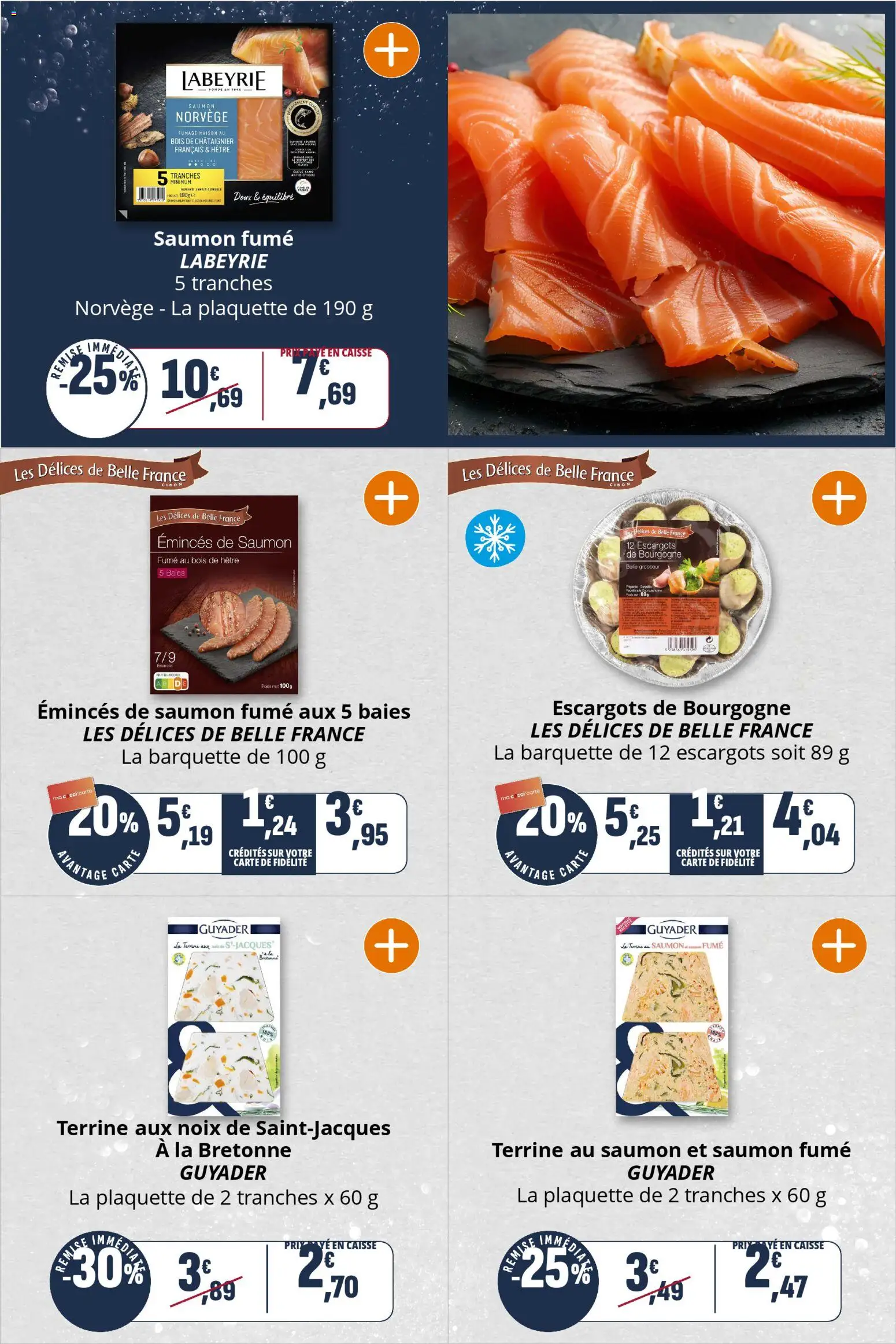 {H1} | Page: 9 | Produits: Saumon fumé, Escargots, Saumon, Noix