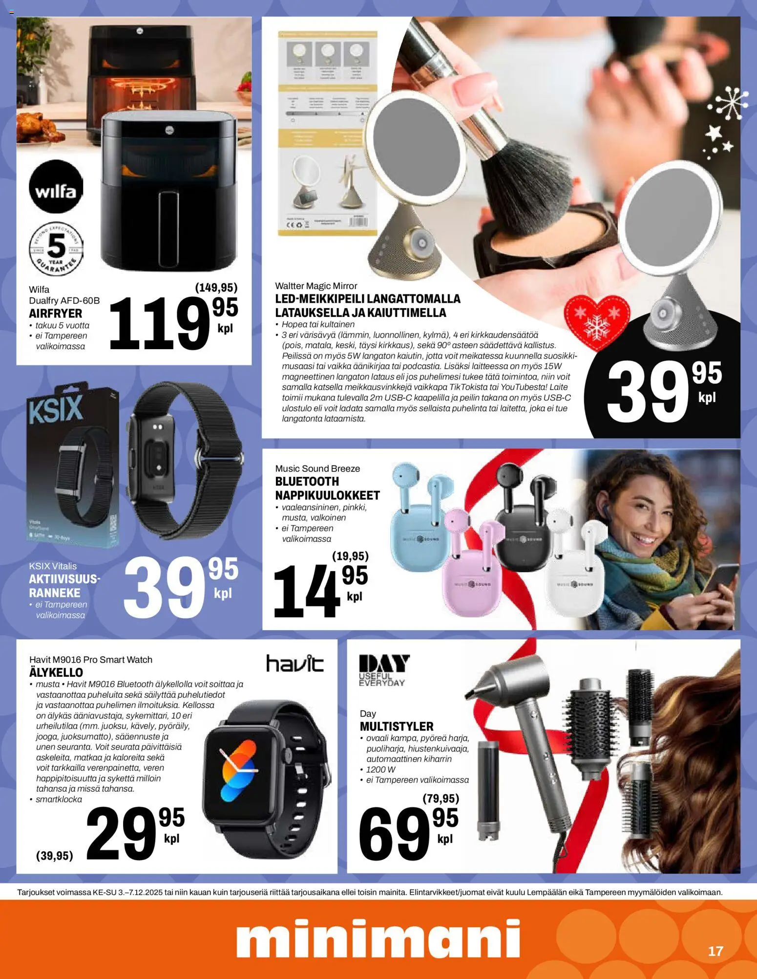 Minimani tarjoukset – voimassa 03.12.2025 alkaen | Sivu: 17 | Tuotteet: Kiharrin, Älykello