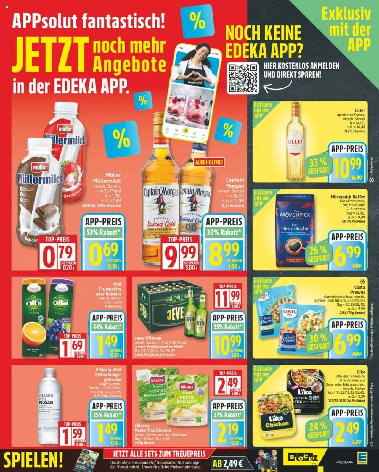 Edeka Prospekt 	 - gültig ab dem 28.07.2025 | Seite: 9 | Produkte: Lillet, Movenpick kaffee, Captain morgan, Müllermilch