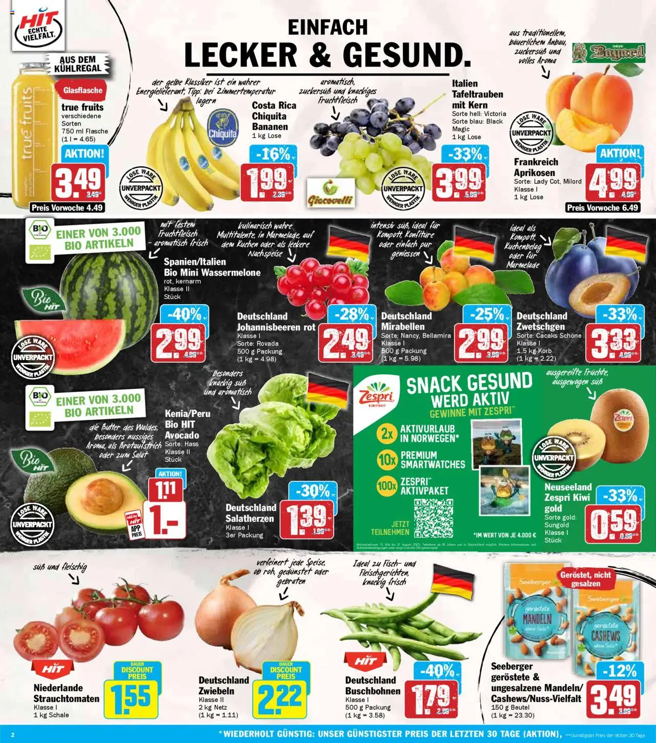 HIT Prospekt 	 - gültig ab dem 28.07.2025 | Seite: 2 | Produkte: Butter, Korb, Wassermelone, Kuchen
