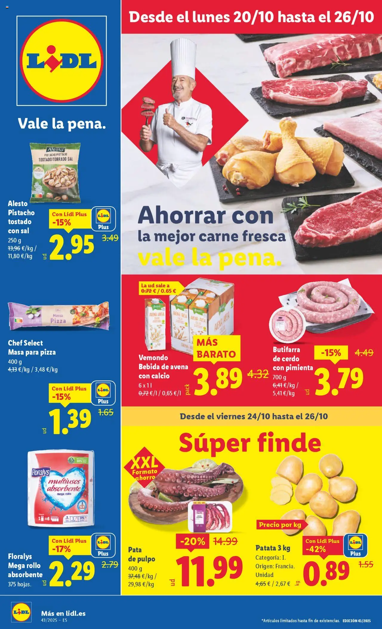 Lidl folleto │ válido desde el 20.10.2025 | Página: 1 | Productos: Pizza, Cerdo, Bebida de avena