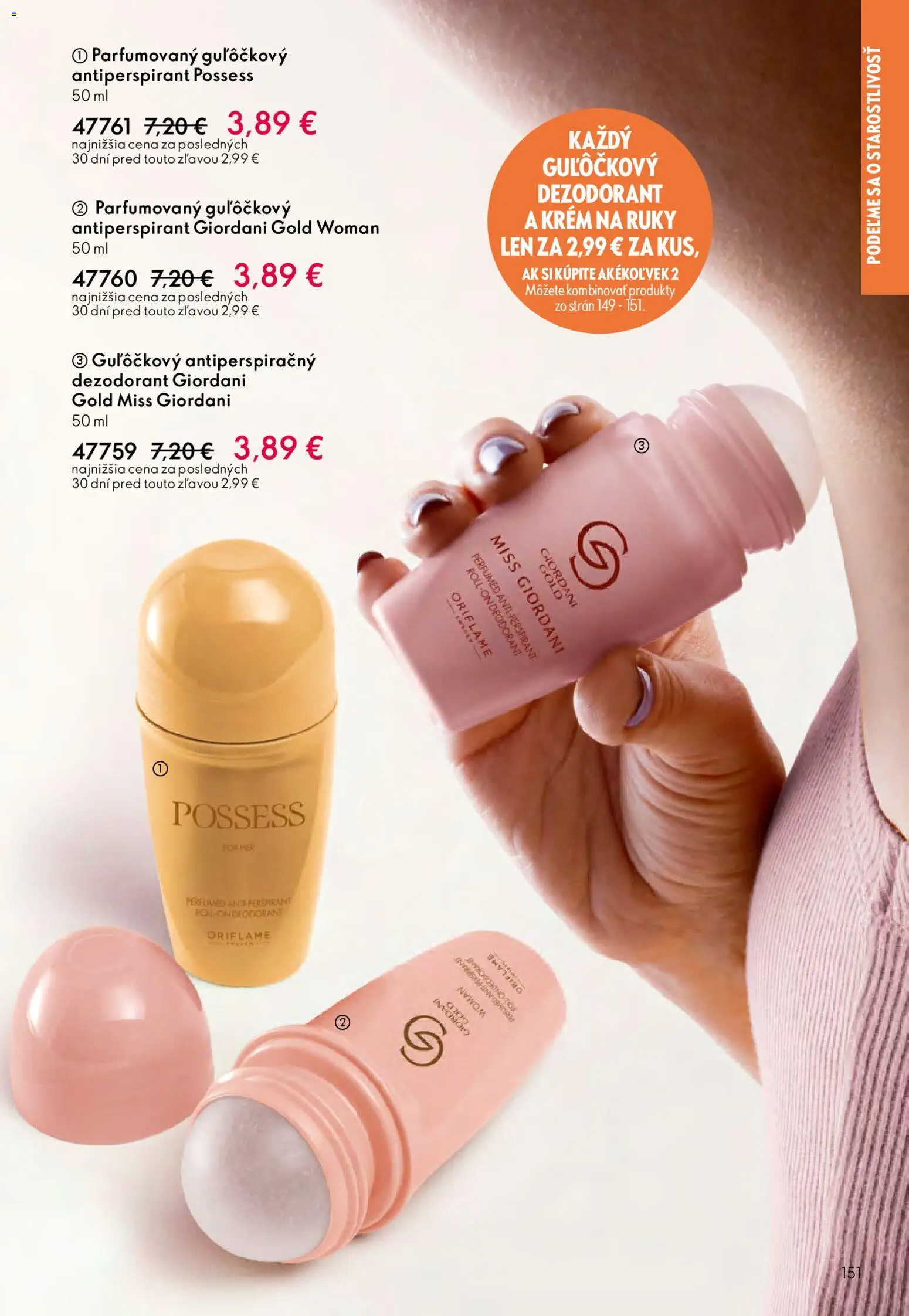 Nové Oriflame akcie – leták je platný od 06.05.2026 | Strana: 151 | Produkty: Krém na ruky, Dezodorant, Antiperspirant, Krém