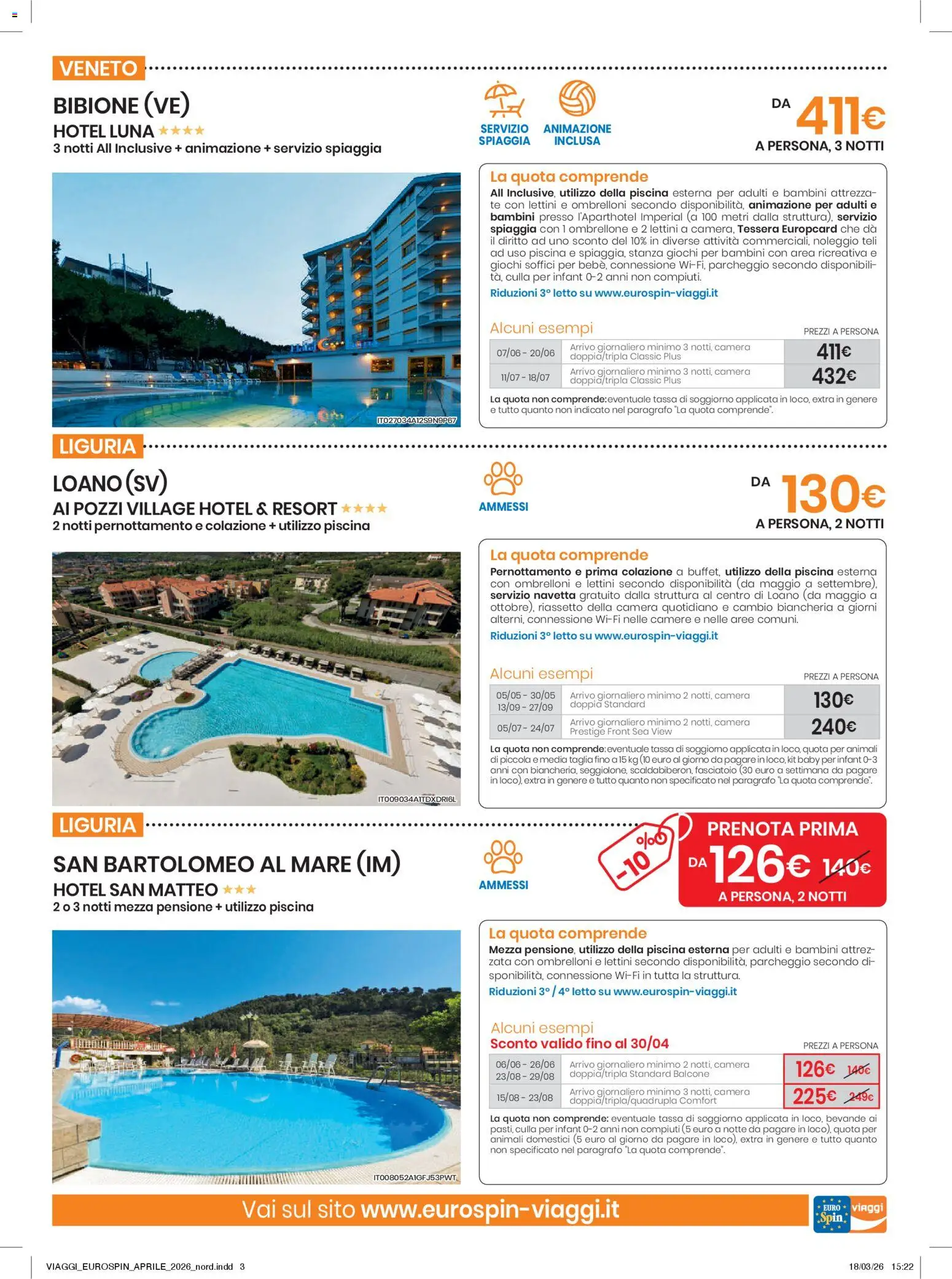 Volantino Eurospin del 02.04.2026 | Pagina: 3 | Prodotti: Tè, Ombrellone, Piscina, Fasciatoio