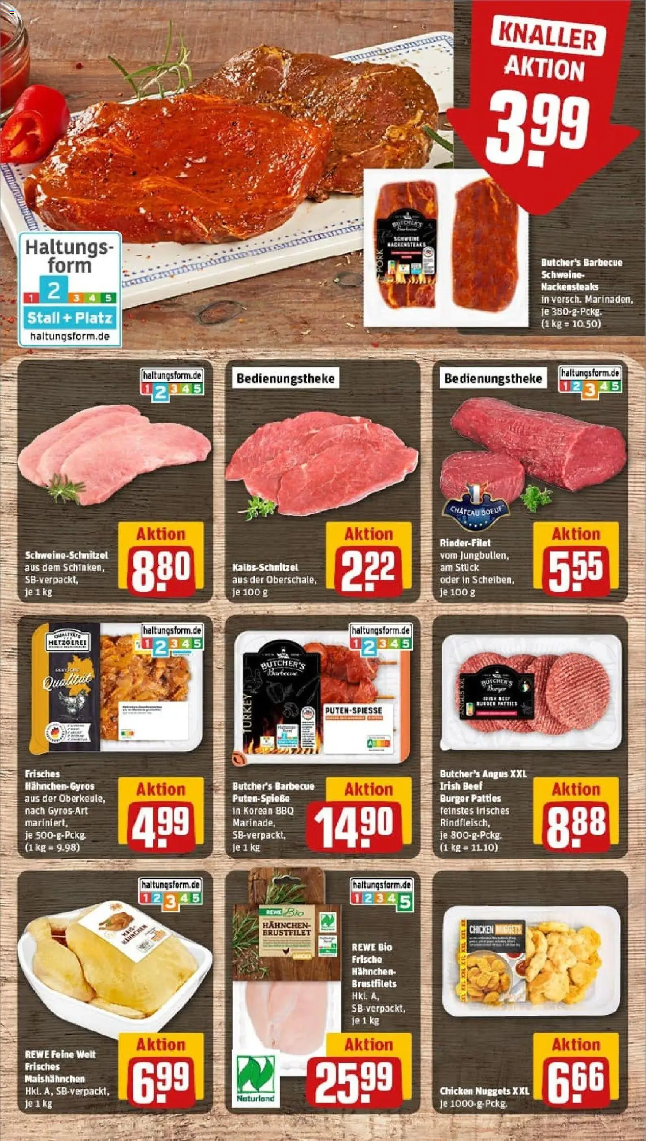 Rewe prospekt Mönchengladbach	 - gültig ab dem 22.06.2025 | Seite: 8 | Produkte: Nackensteaks, Rinderfilet, Schnitzel, Gyros
